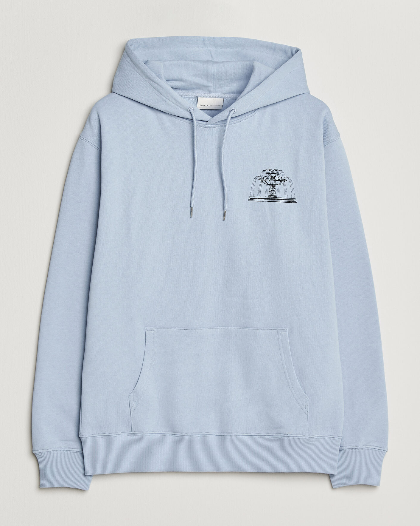 Uomini | Maglieria | Drôle de Monsieur | Fountain Printed Hoodie Light Blue