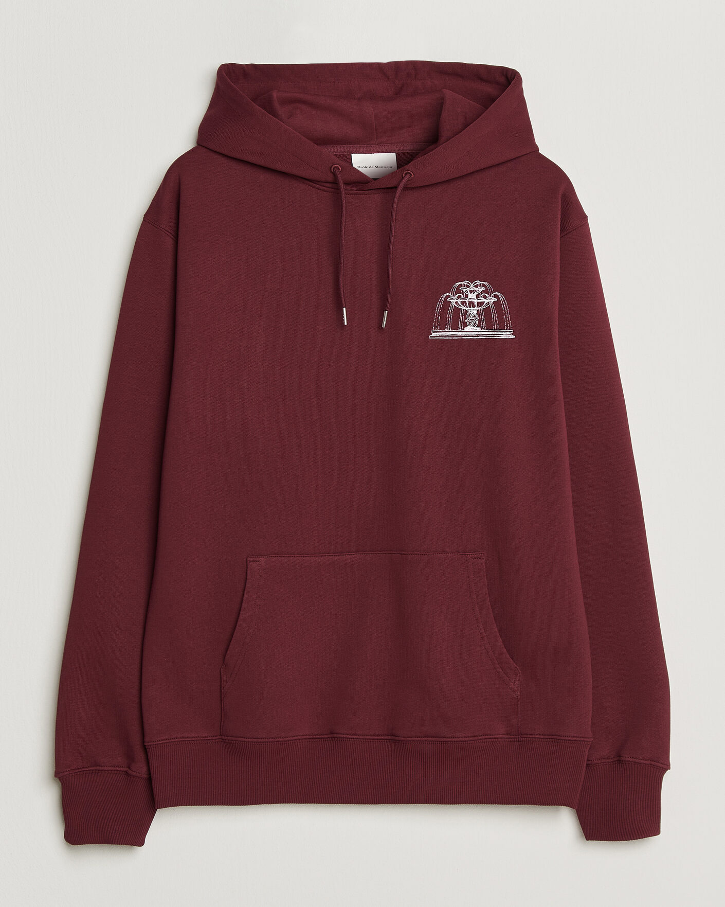 Uomini | Maglieria | Drôle de Monsieur | Fountain Printed Hoodie Burgundy