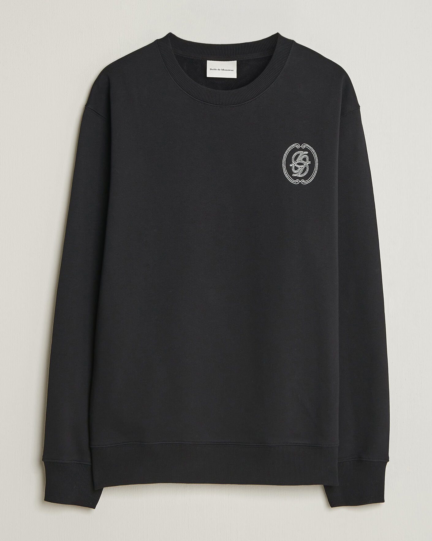 Uomini | Maglieria | Drôle de Monsieur | Mirror D Embroidered Sweatshirt Black