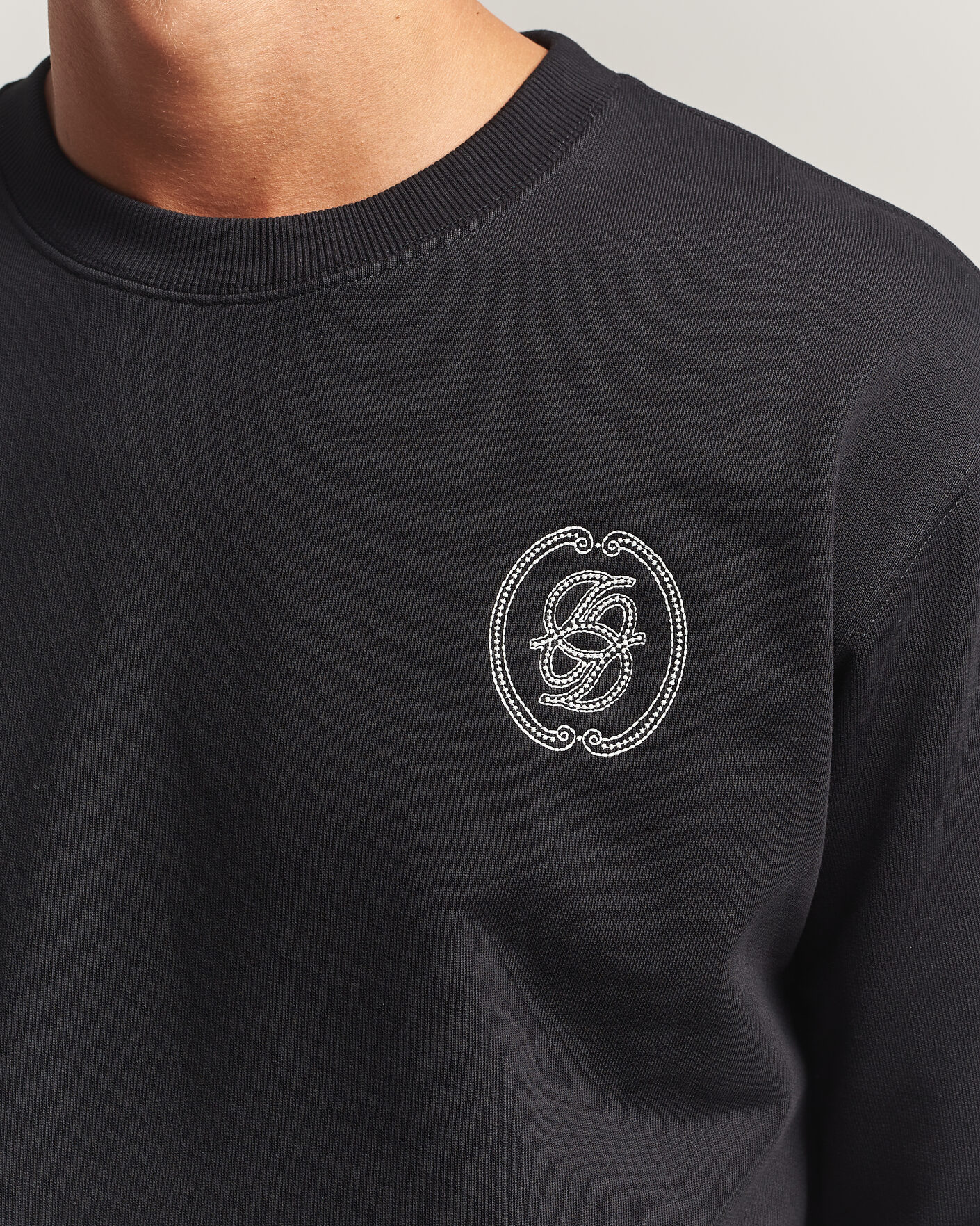 Uomini | Maglieria | Drôle de Monsieur | Mirror D Embroidered Sweatshirt Black