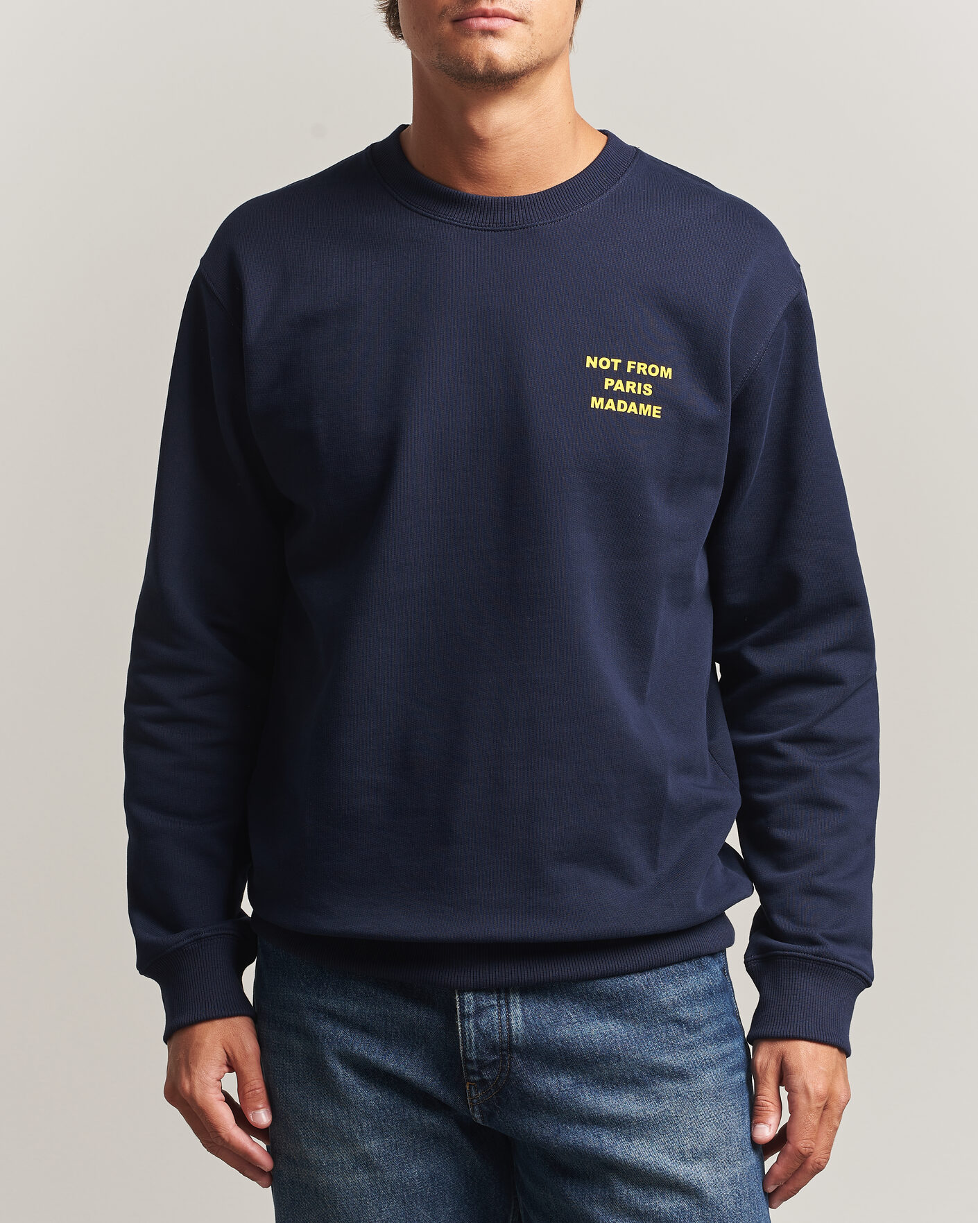 Uomini | Maglieria | Drôle de Monsieur | Bold Slogan Sweatshirt Navy