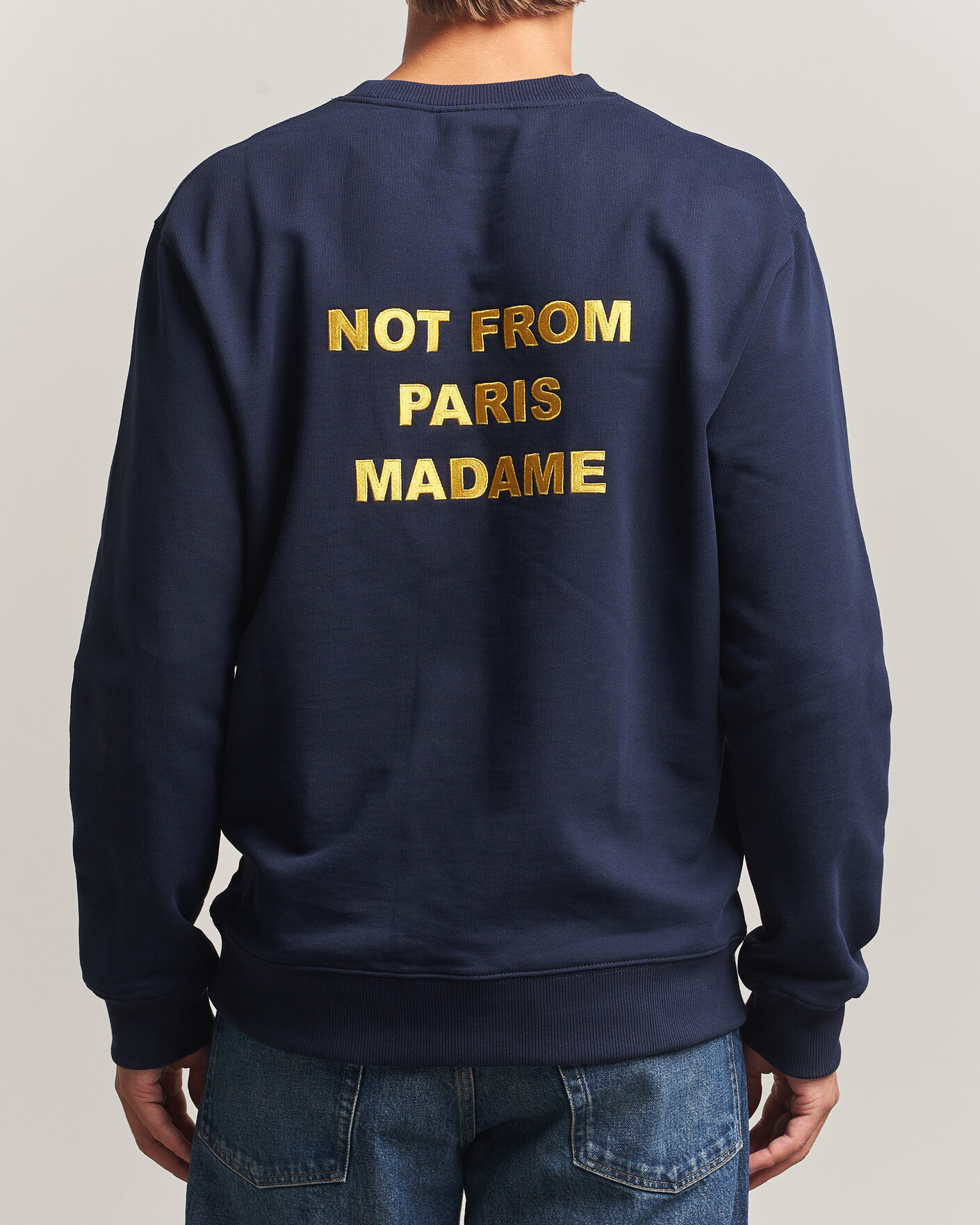 Uomini | Maglieria | Drôle de Monsieur | Bold Slogan Sweatshirt Navy