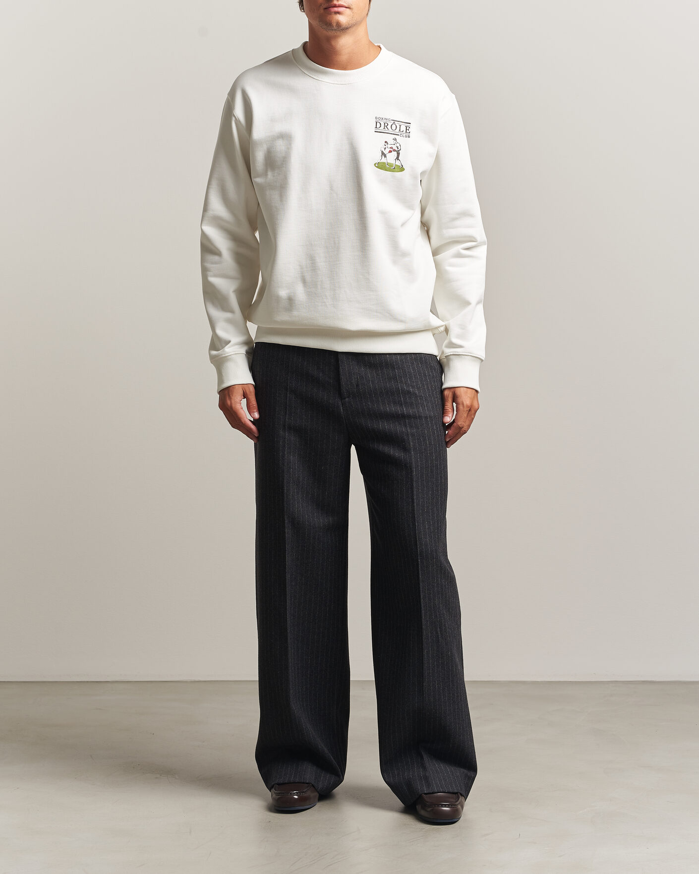 Uomini | Maglieria | Drôle de Monsieur | Boxers Sweatshirt Off White