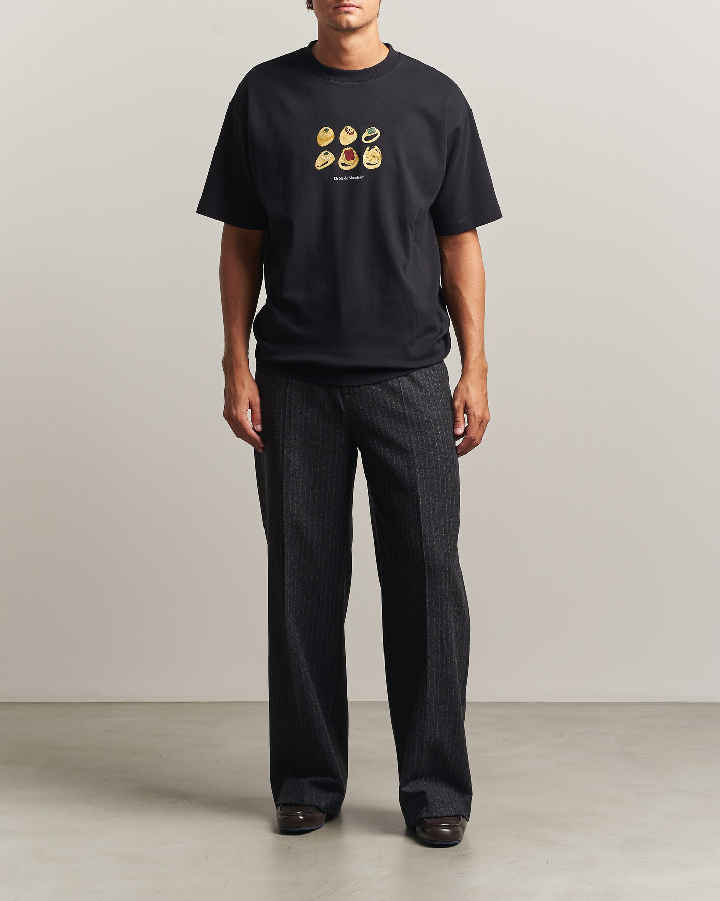 Uomini | T-shirt | Drôle de Monsieur | Rings T-Shirt Black