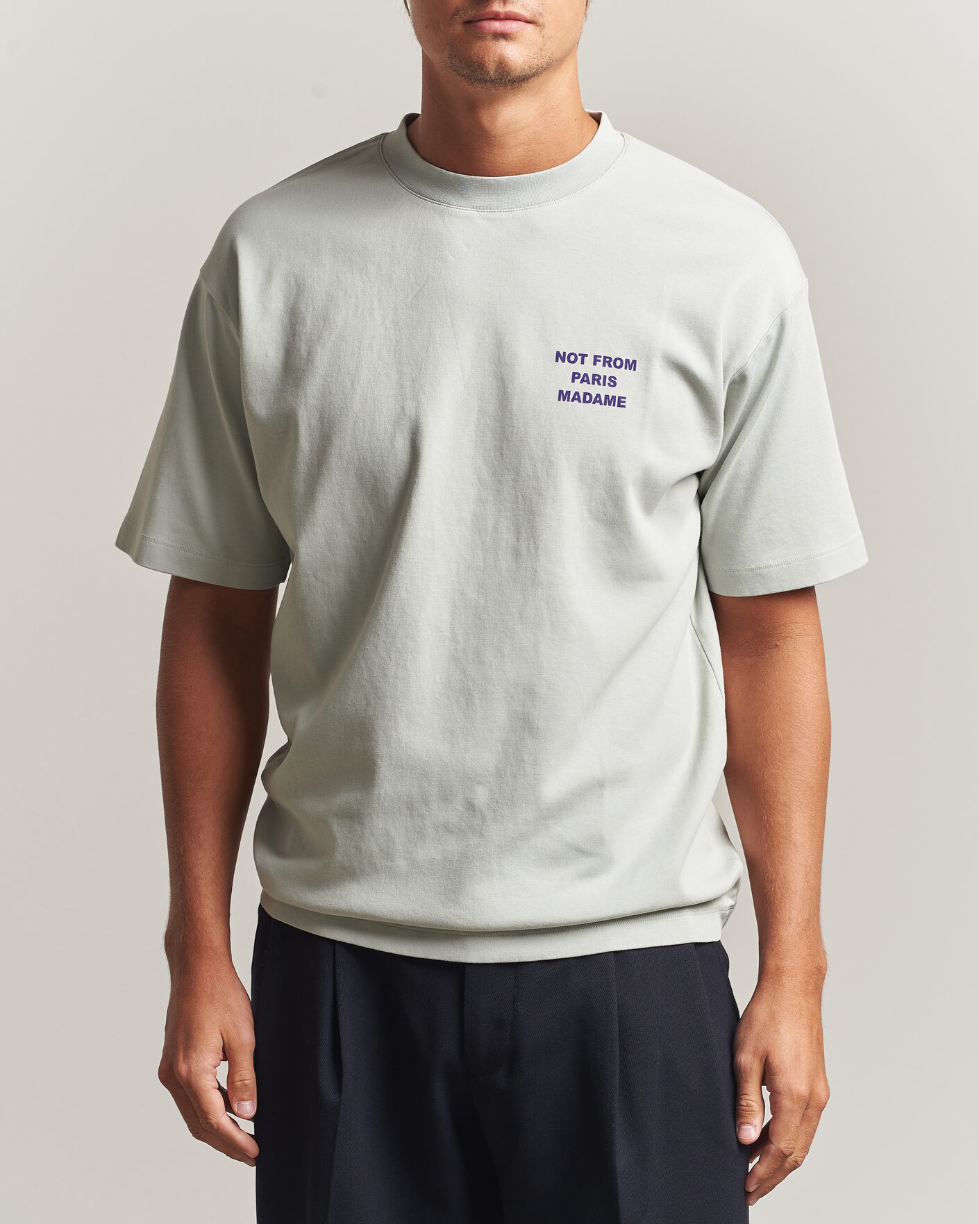 Uomini | T-shirt | Drôle de Monsieur | Bold Slogan T-Shirt Grey
