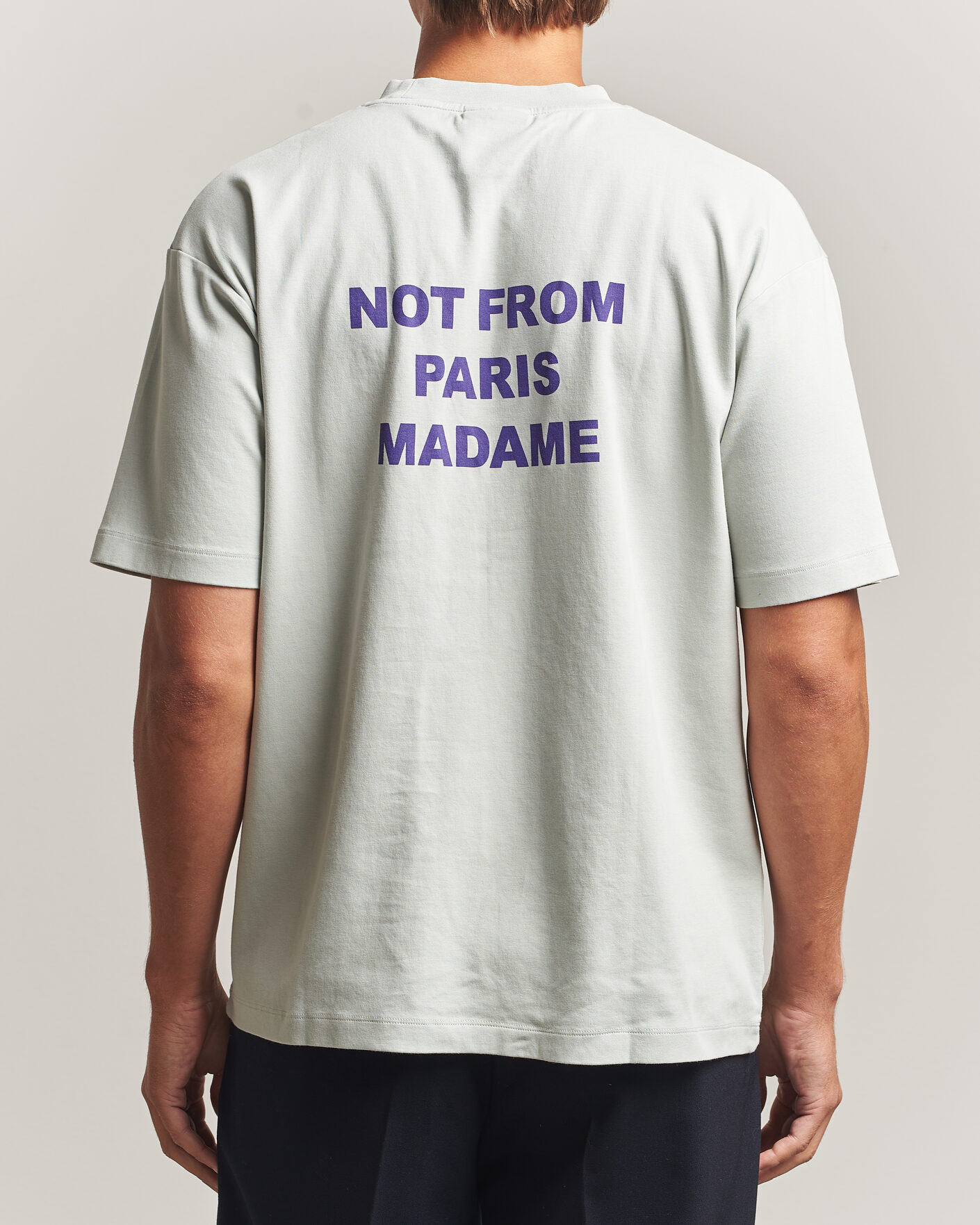 Uomini | T-shirt | Drôle de Monsieur | Bold Slogan T-Shirt Grey