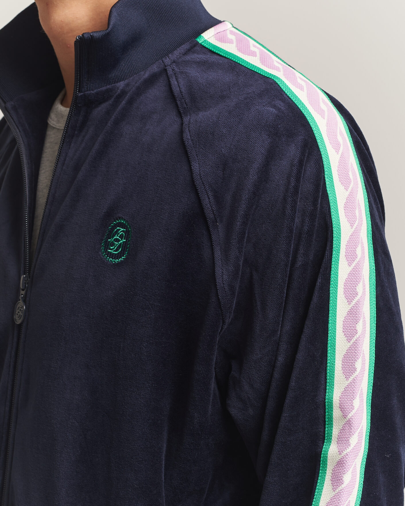 Uomini | Maglieria | Drôle de Monsieur | Survêtement Velours Track Jacket Navy