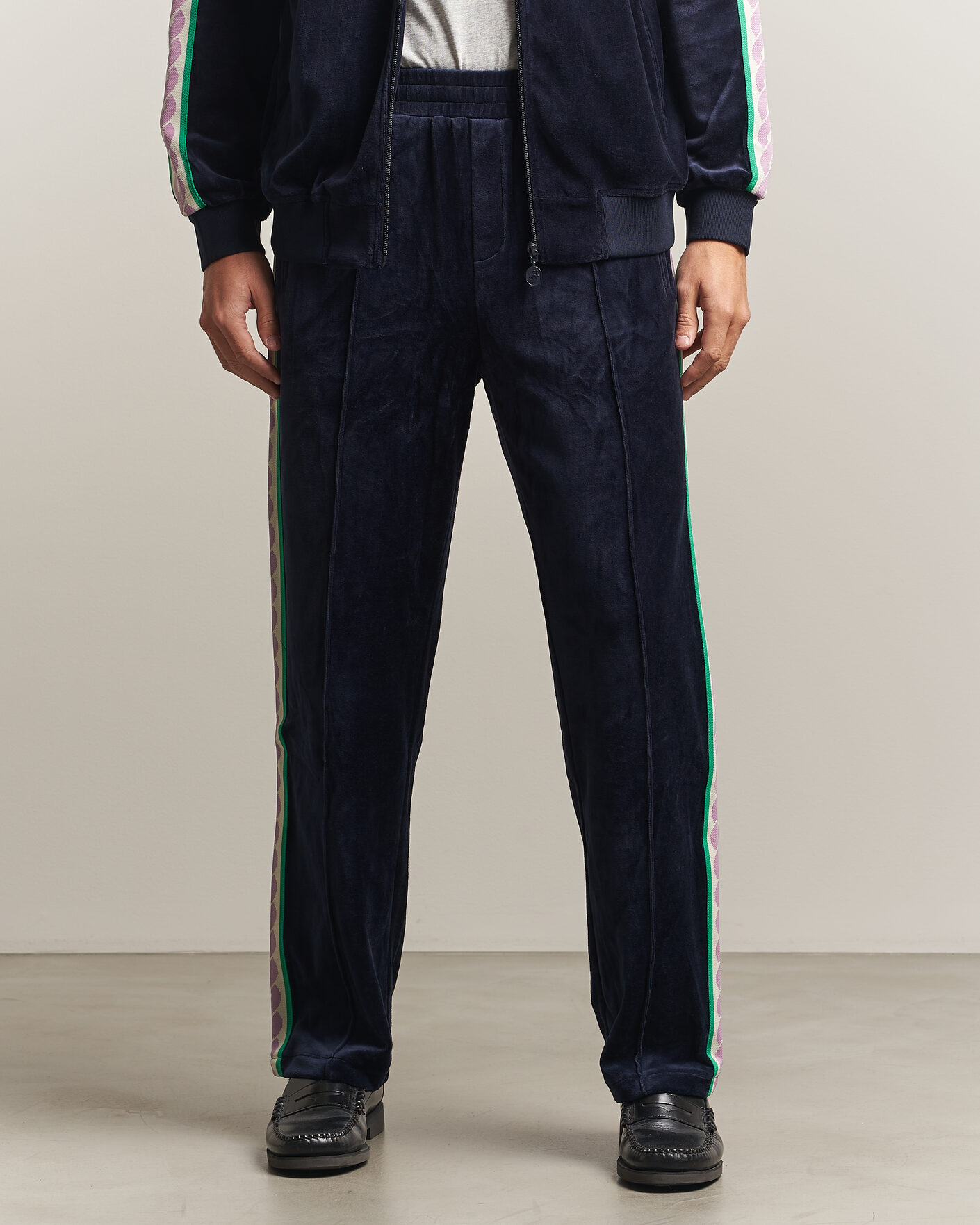 Uomini | Pantaloni | Drôle de Monsieur | Survêtement Velours Track Pants Navy