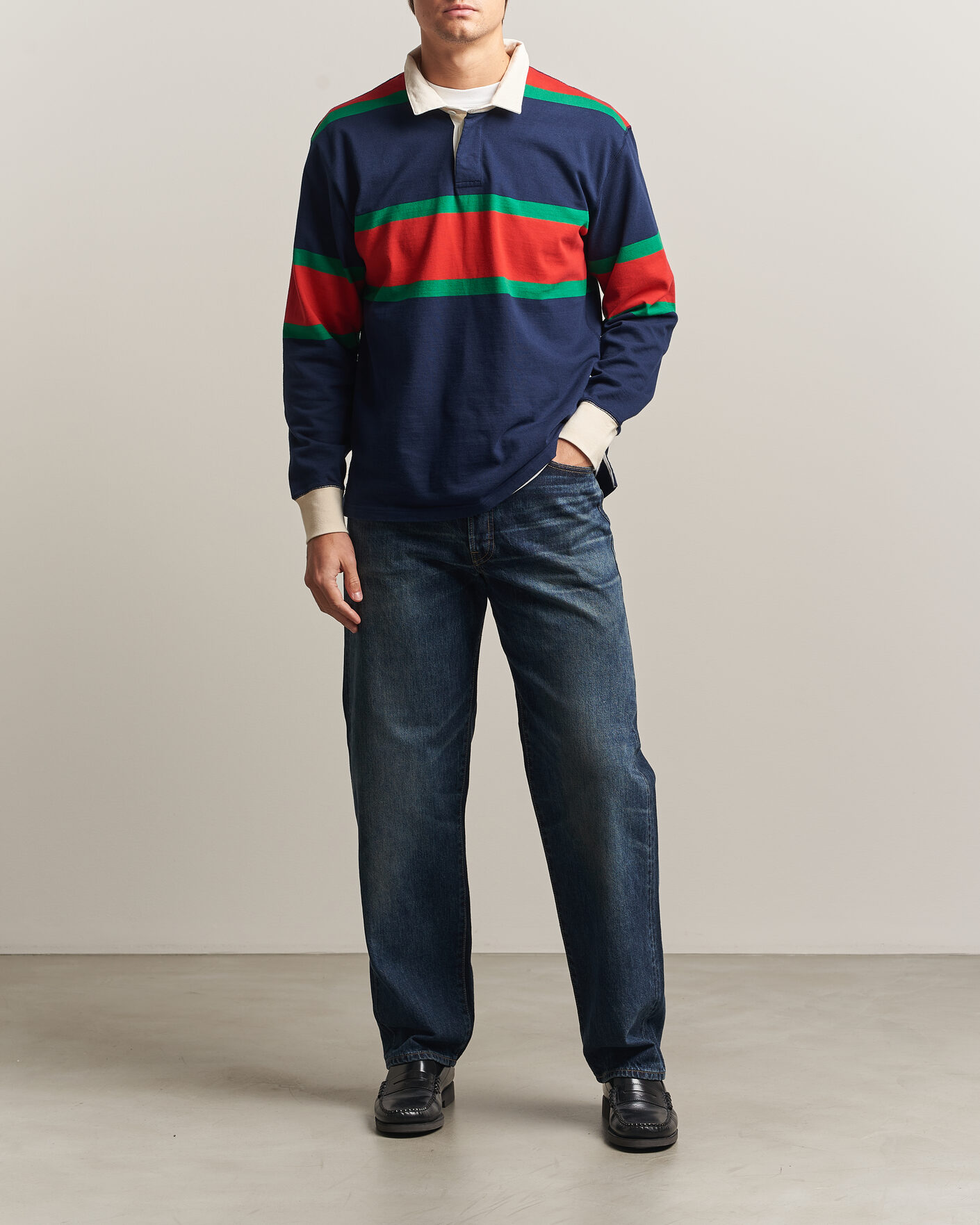 Uomini | Pantaloni | EDWIN | Loose Straight Rainbow Selvage Jeans Dark Used