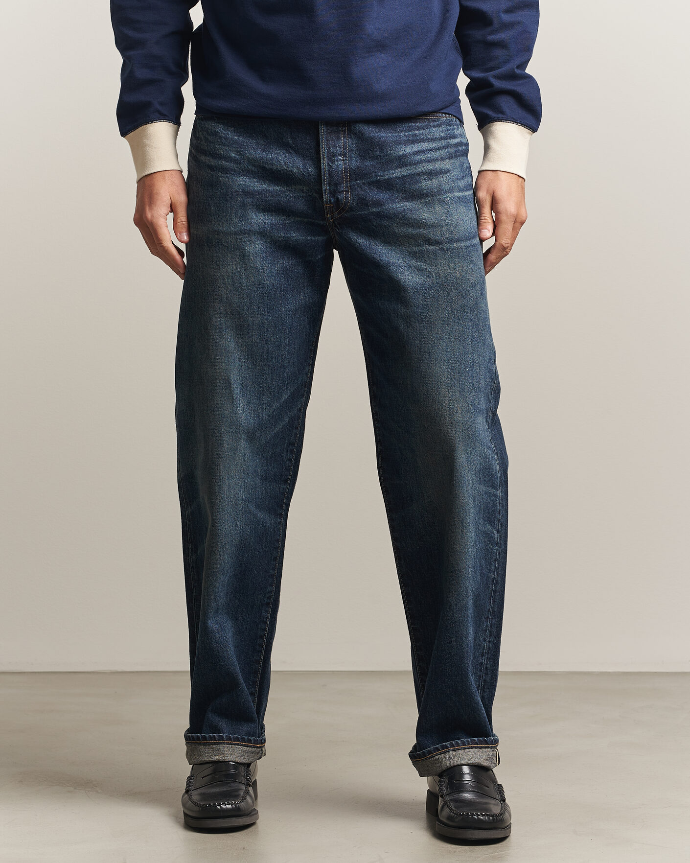 Uomini | Pantaloni | EDWIN | Loose Straight Rainbow Selvage Jeans Dark Used