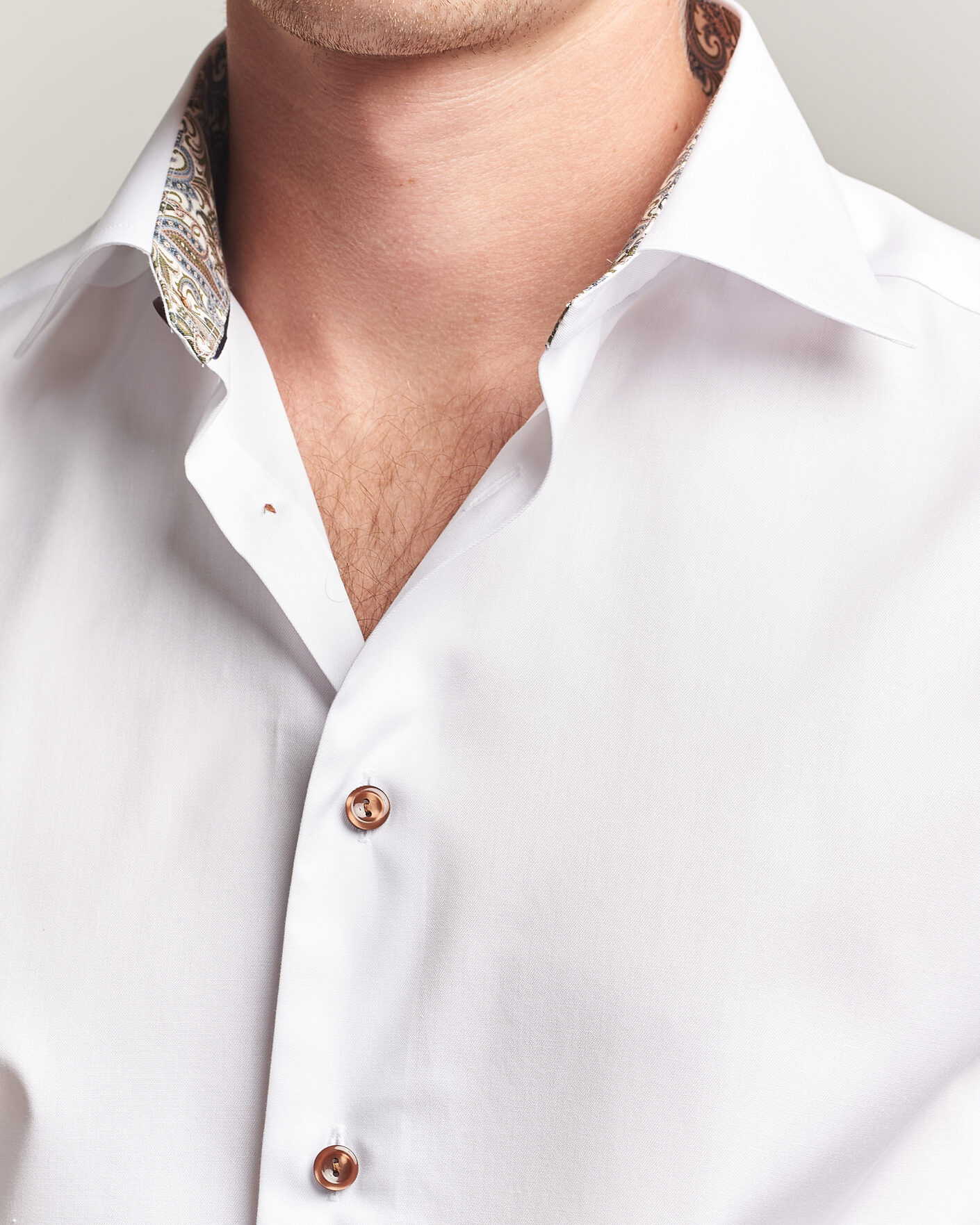 Uomini | Camicie | Eton | Slim Fit Signature Twill Contrast Shirt White