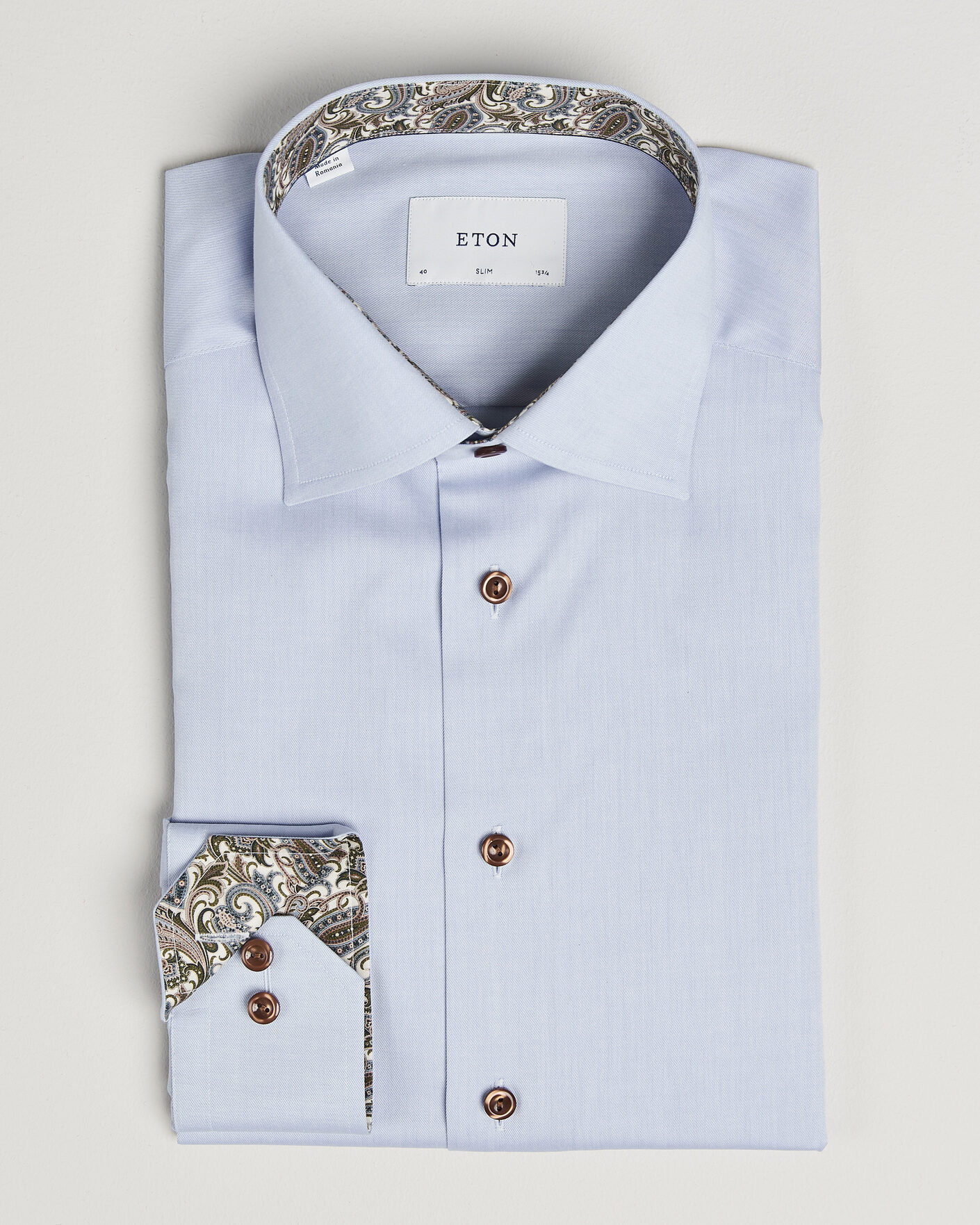 Uomini | Camicie | Eton | Slim Fit Signature Twill Contrast Shirt Light Blue