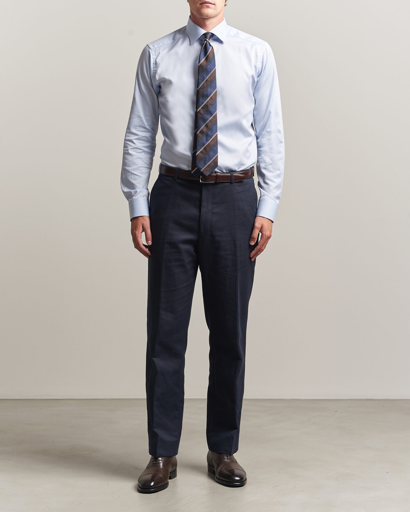 Uomini | Camicie | Eton | Slim Fit Signature Twill Contrast Shirt Light Blue