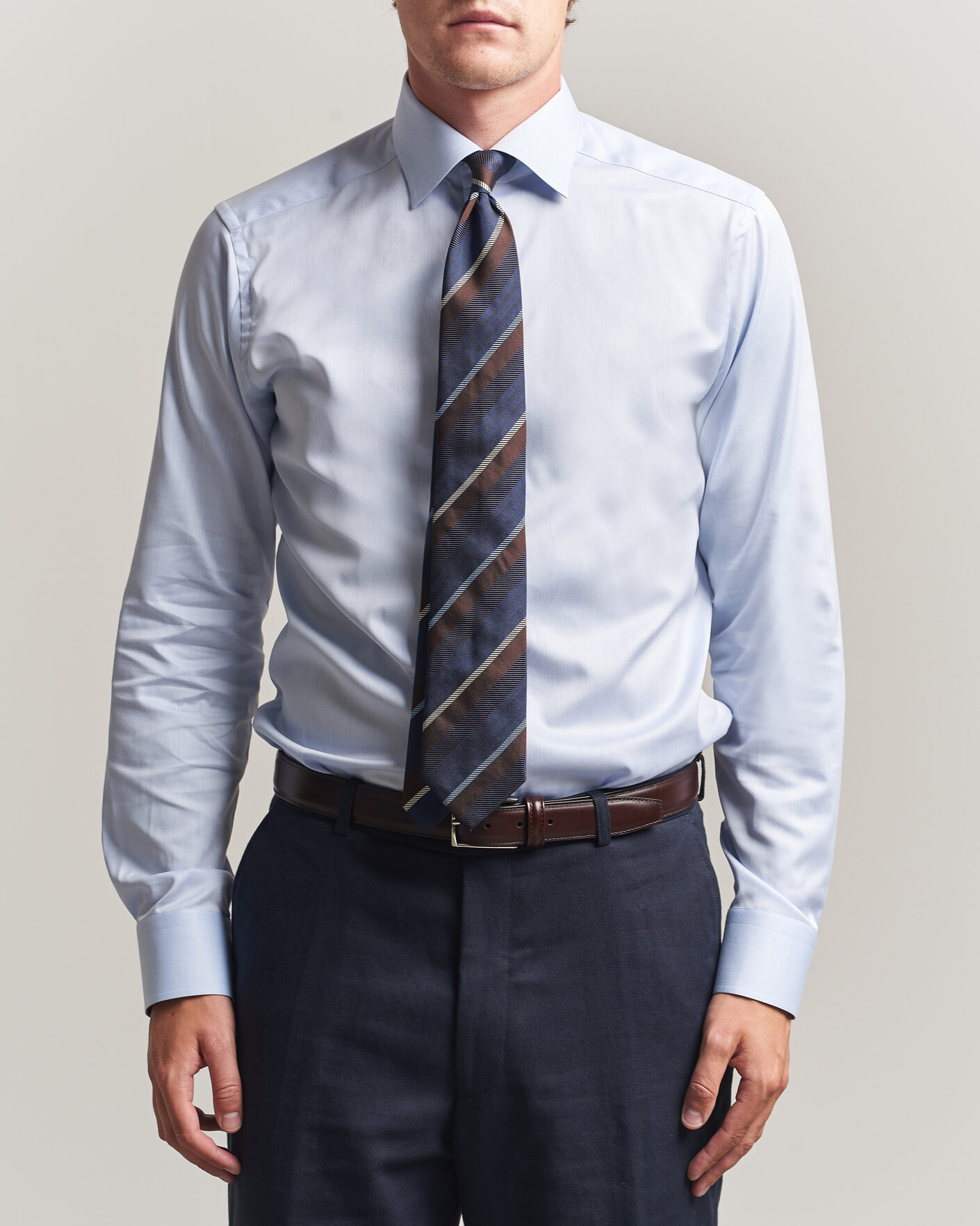 Uomini | Camicie | Eton | Slim Fit Signature Twill Contrast Shirt Light Blue