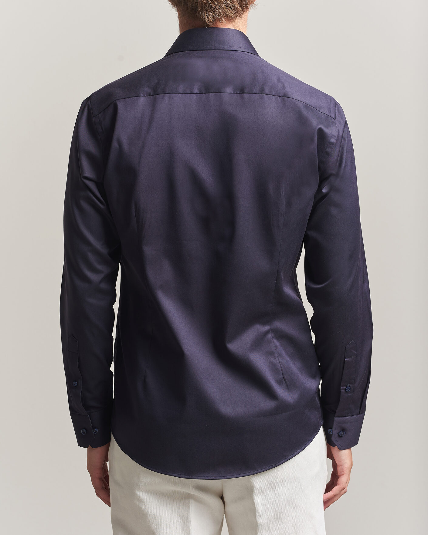 Uomini | Camicie | Eton | Slim Fit Signature Twill Contrast Shirt Navy Blue