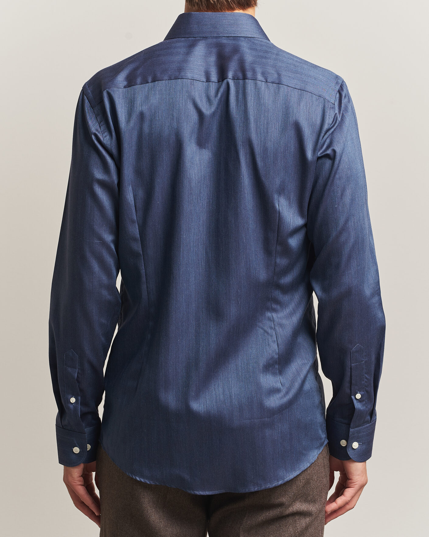 Uomini | Camicie | Eton | Slim Fit Signature Flannel Shirt Dark Blue