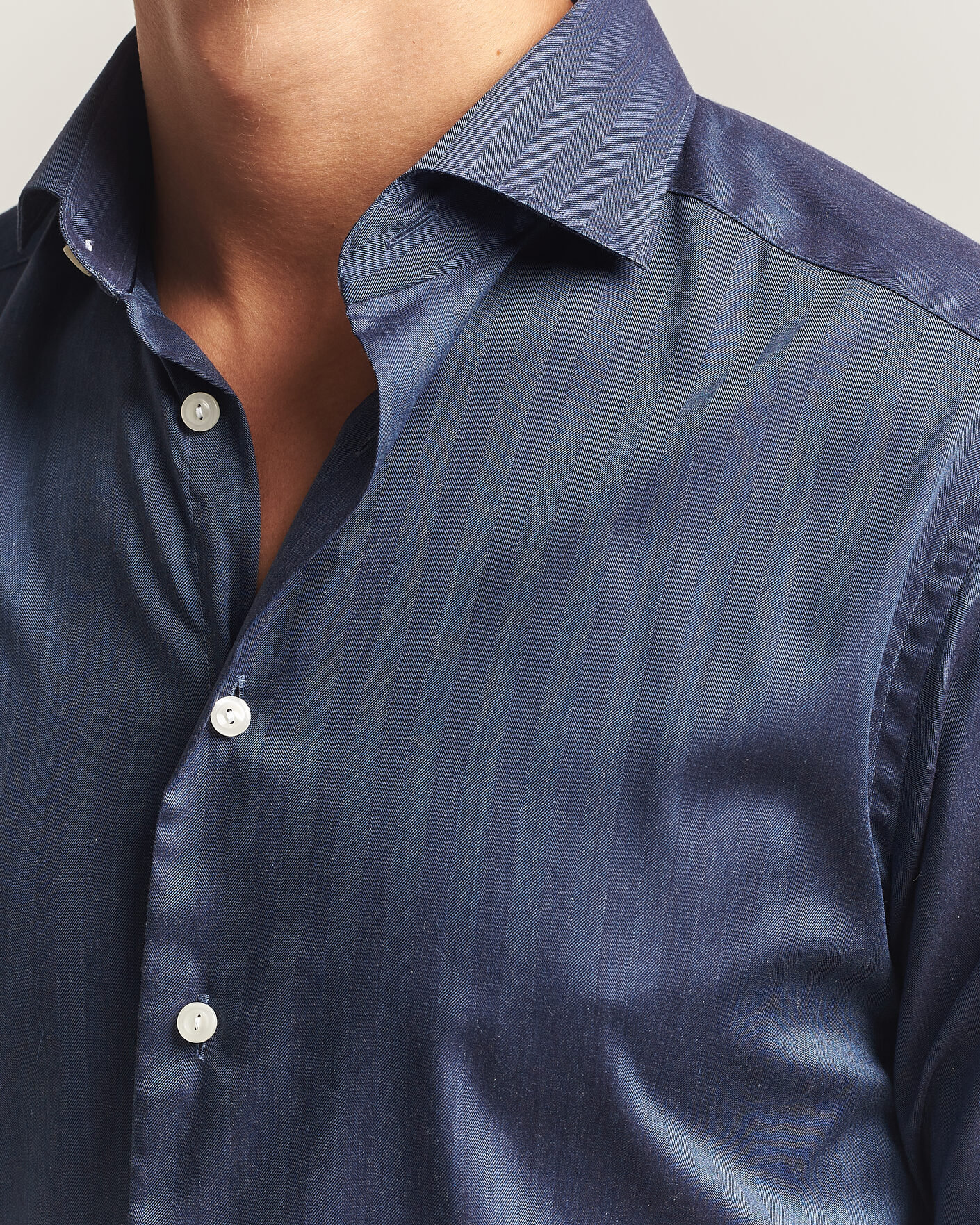 Uomini | Camicie | Eton | Slim Fit Signature Flannel Shirt Dark Blue