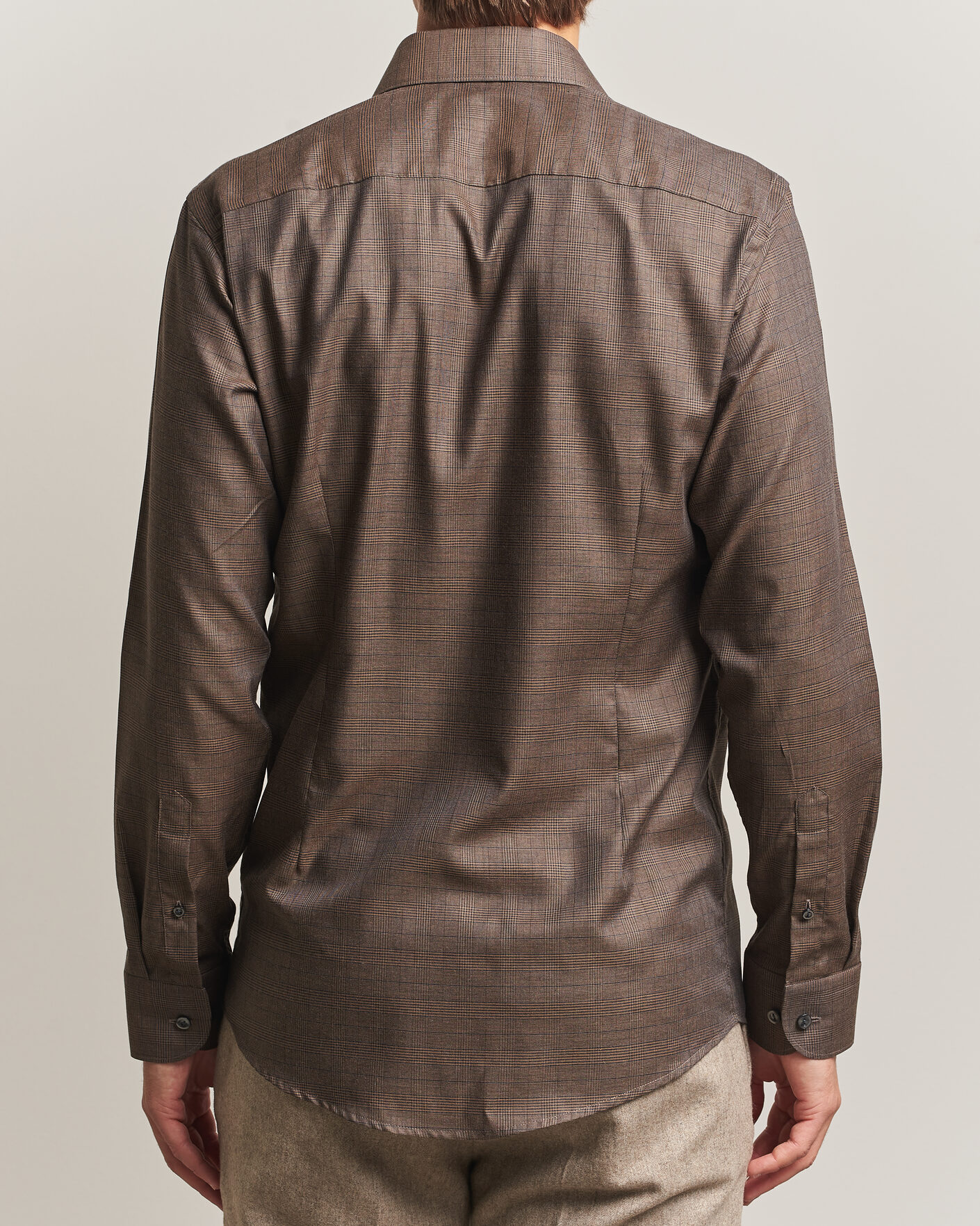 Uomini | Camicie | Eton | Slim Fit Signature Flannel Checked Shirt Dark Brown