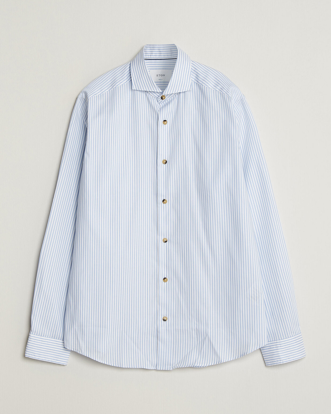 Uomini | Camicie | Eton | Casual Fit Signature Oxford Striped Shirt Light Blue