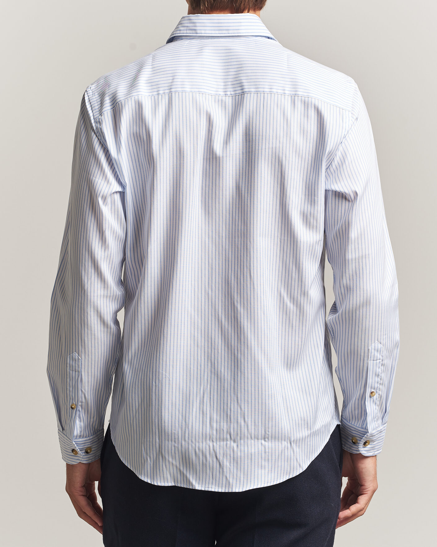 Uomini | Camicie | Eton | Casual Fit Signature Oxford Striped Shirt Light Blue
