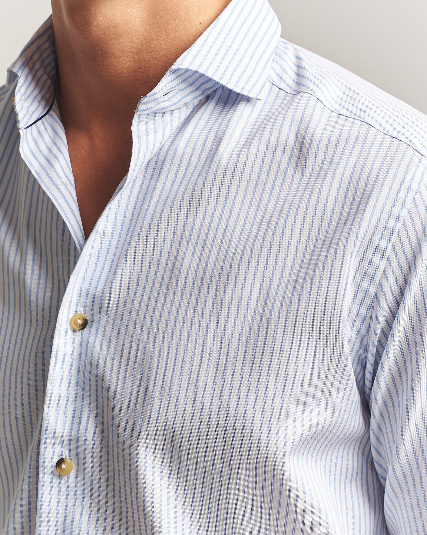 Uomini | Camicie | Eton | Casual Fit Signature Oxford Striped Shirt Light Blue