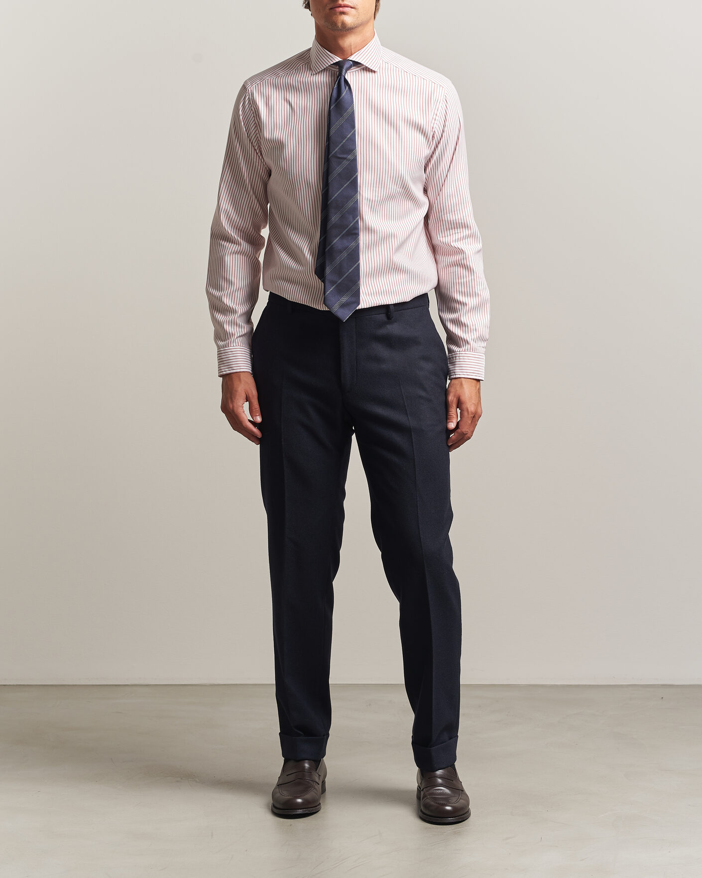 Uomini | Camicie | Eton | Casual Fit Signature Oxford Striped Shirt Orange