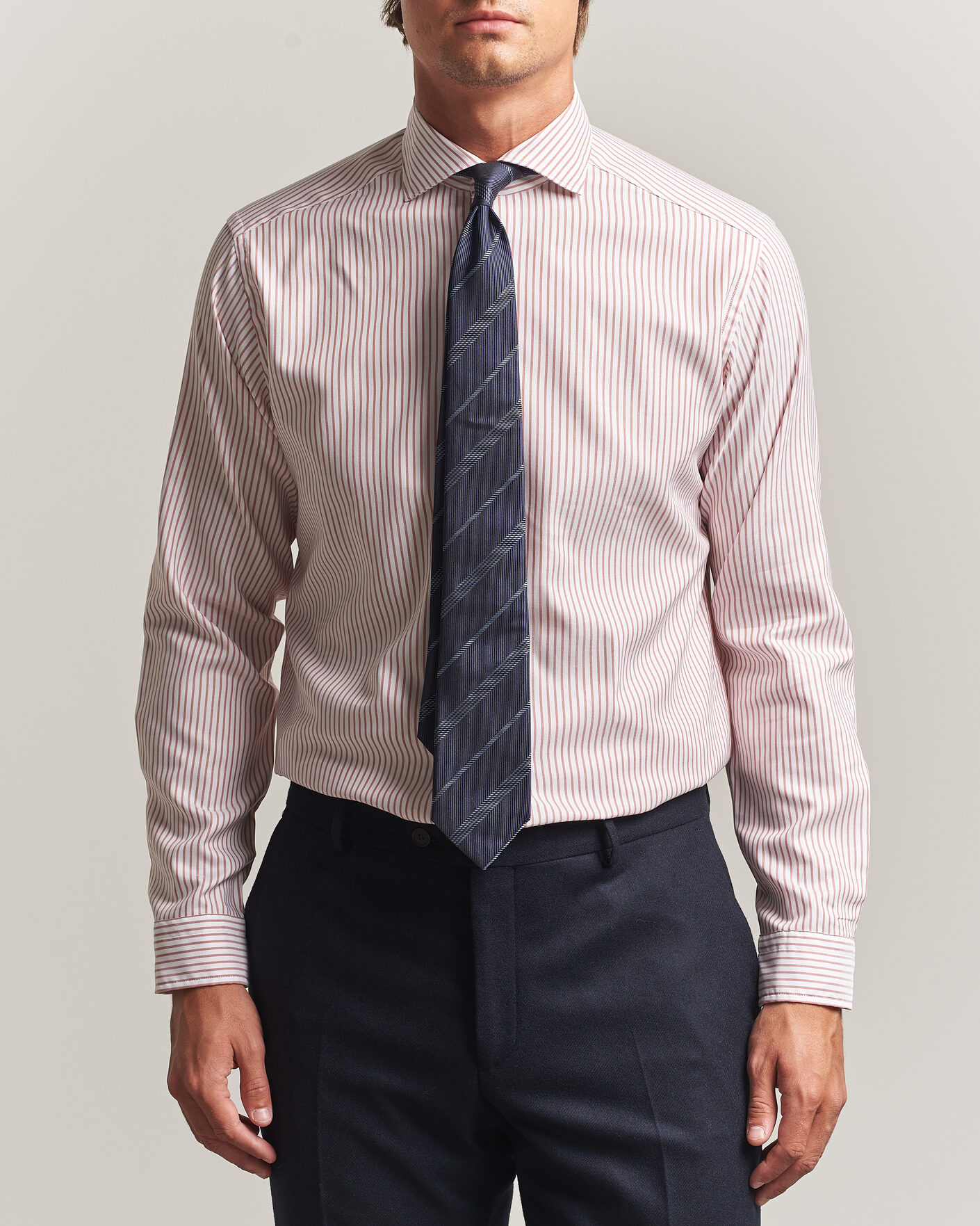 Uomini | Camicie | Eton | Casual Fit Signature Oxford Striped Shirt Orange