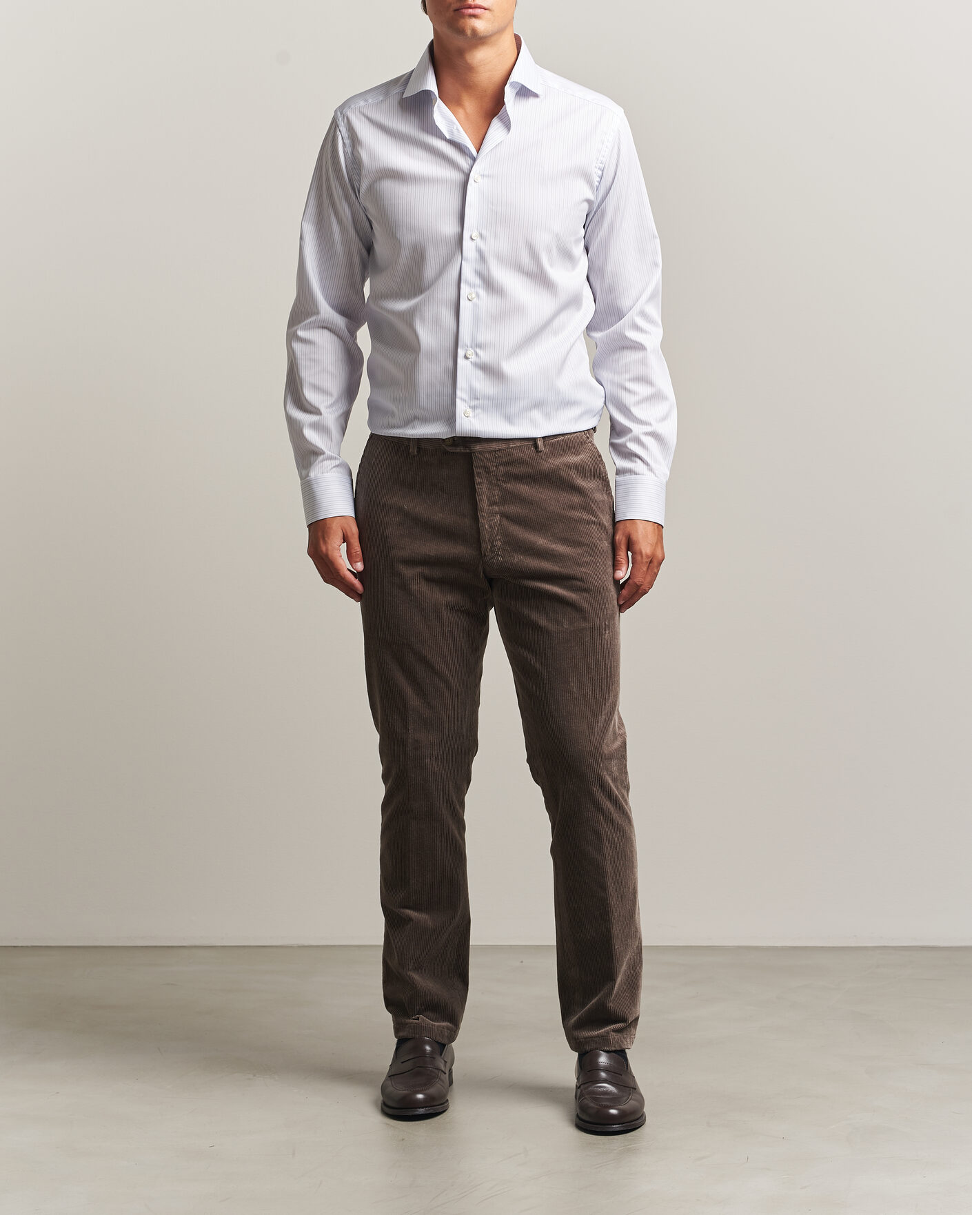 Uomini | Camicie | Eton | Slim Fit Fine Twill Striped Shirt Light Blue