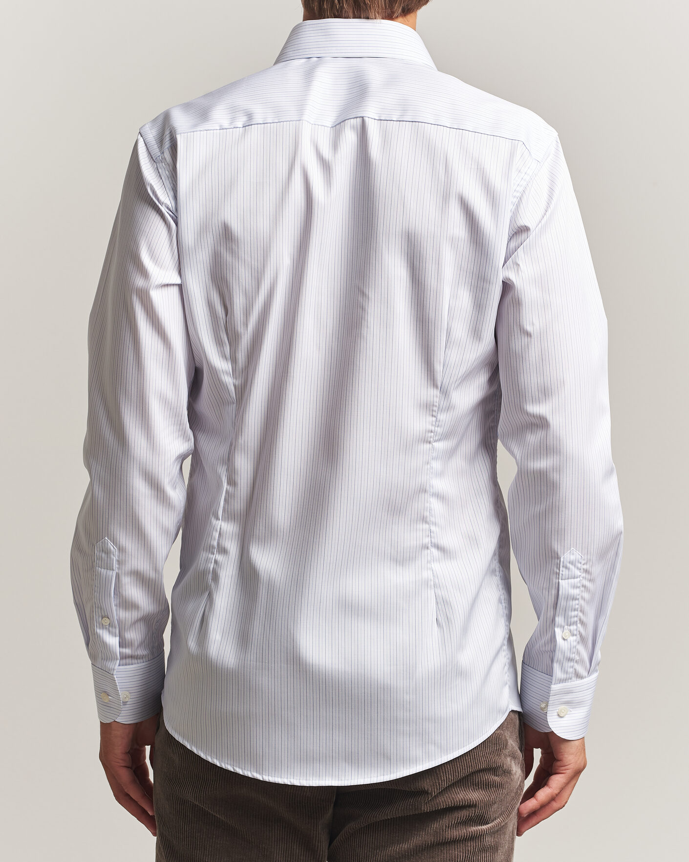 Uomini | Camicie | Eton | Slim Fit Fine Twill Striped Shirt Light Blue