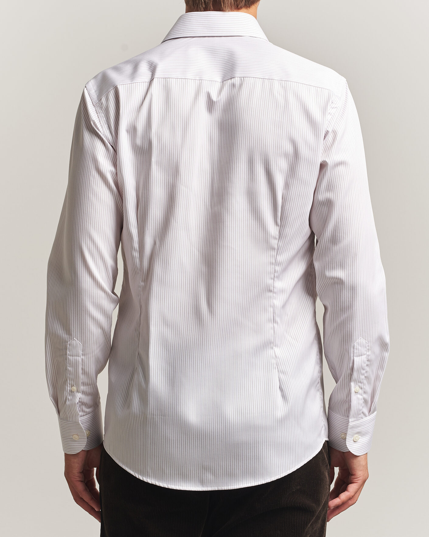 Uomini | Camicie | Eton | Slim Fit Fine Twill Striped Shirt Orange