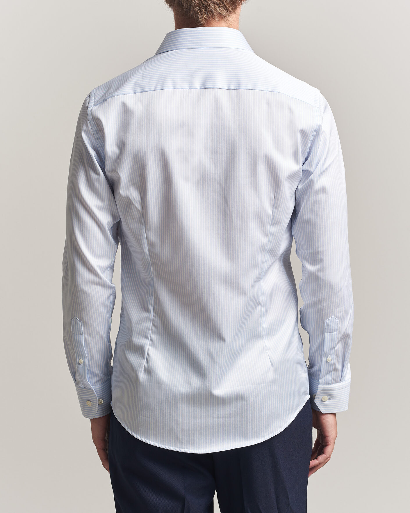 Uomini | Camicie | Eton | Slim Fit Signature Twill Striped Shirt Light Blue