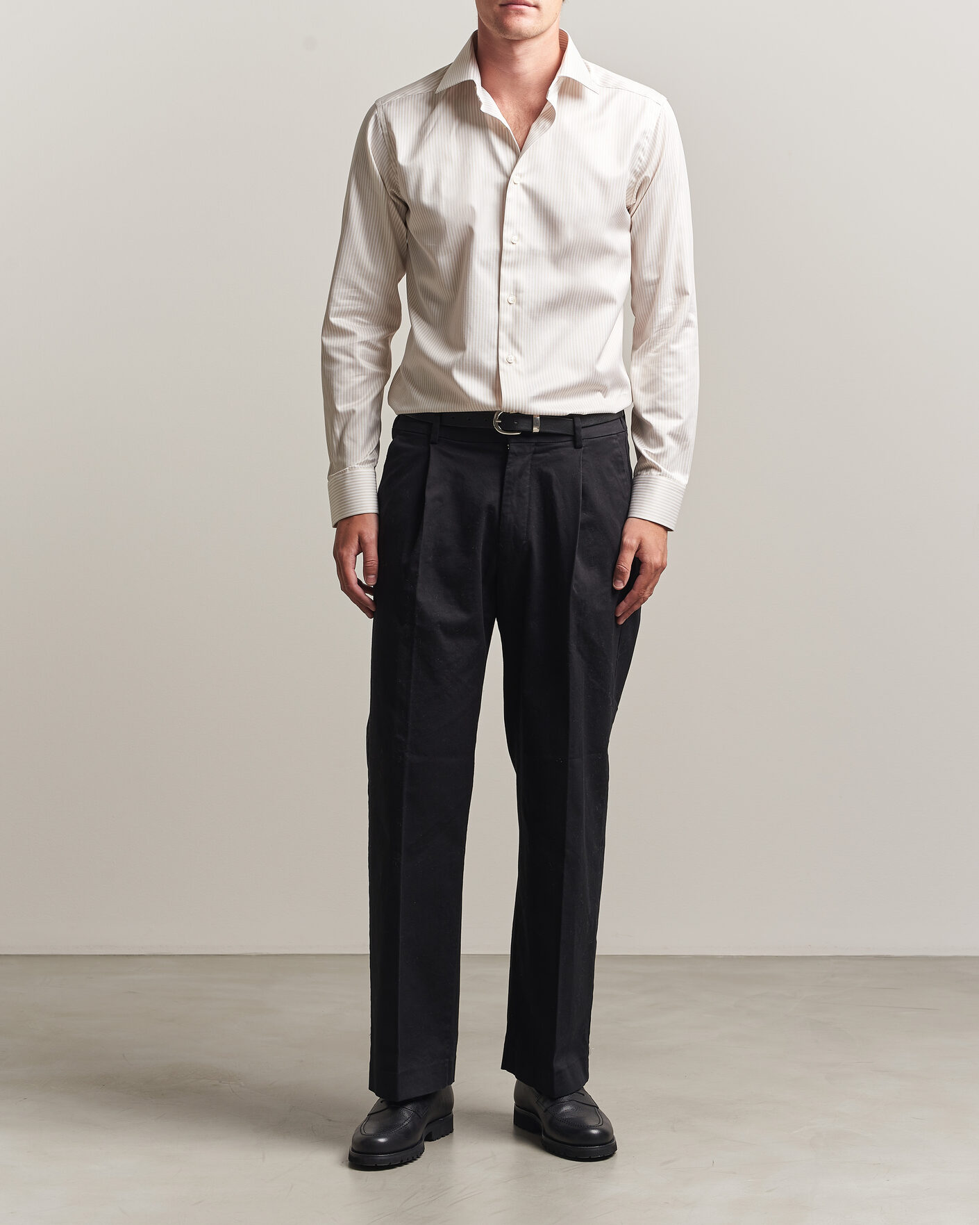 Uomini | Camicie | Eton | Slim Fit Signature Twill Striped Shirt Beige