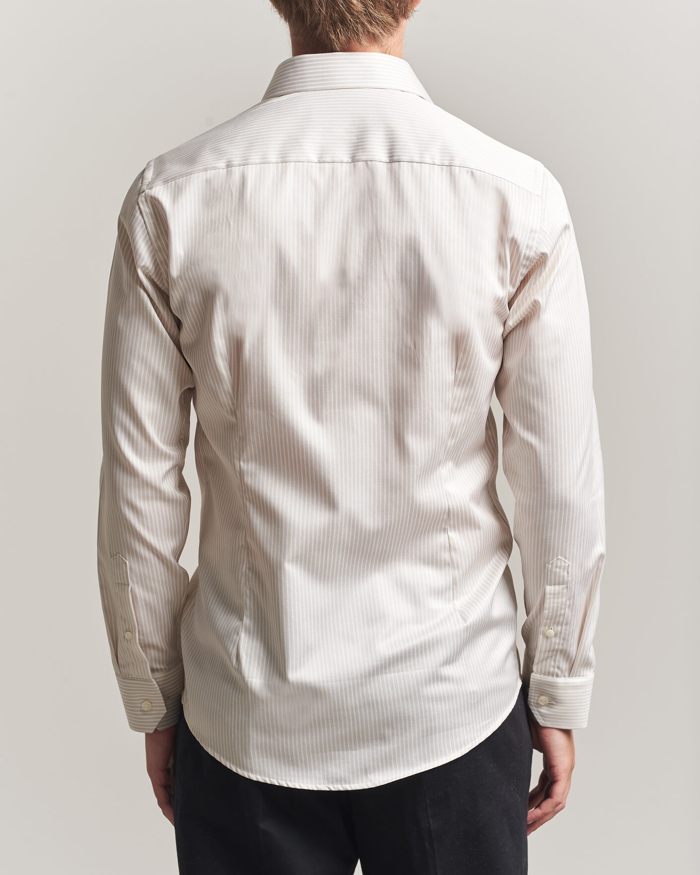 Uomini | Camicie | Eton | Slim Fit Signature Twill Striped Shirt Beige