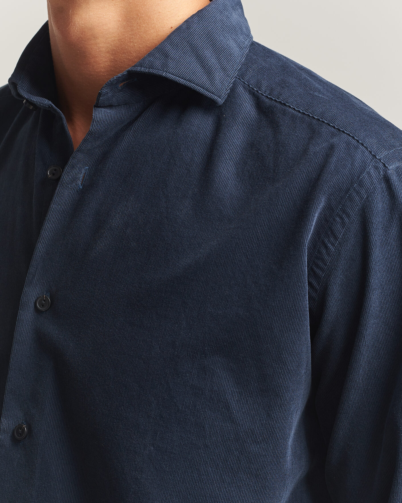 Uomini | Camicie | Eton | Casual Fit Corduroy Shirt Navy Blue