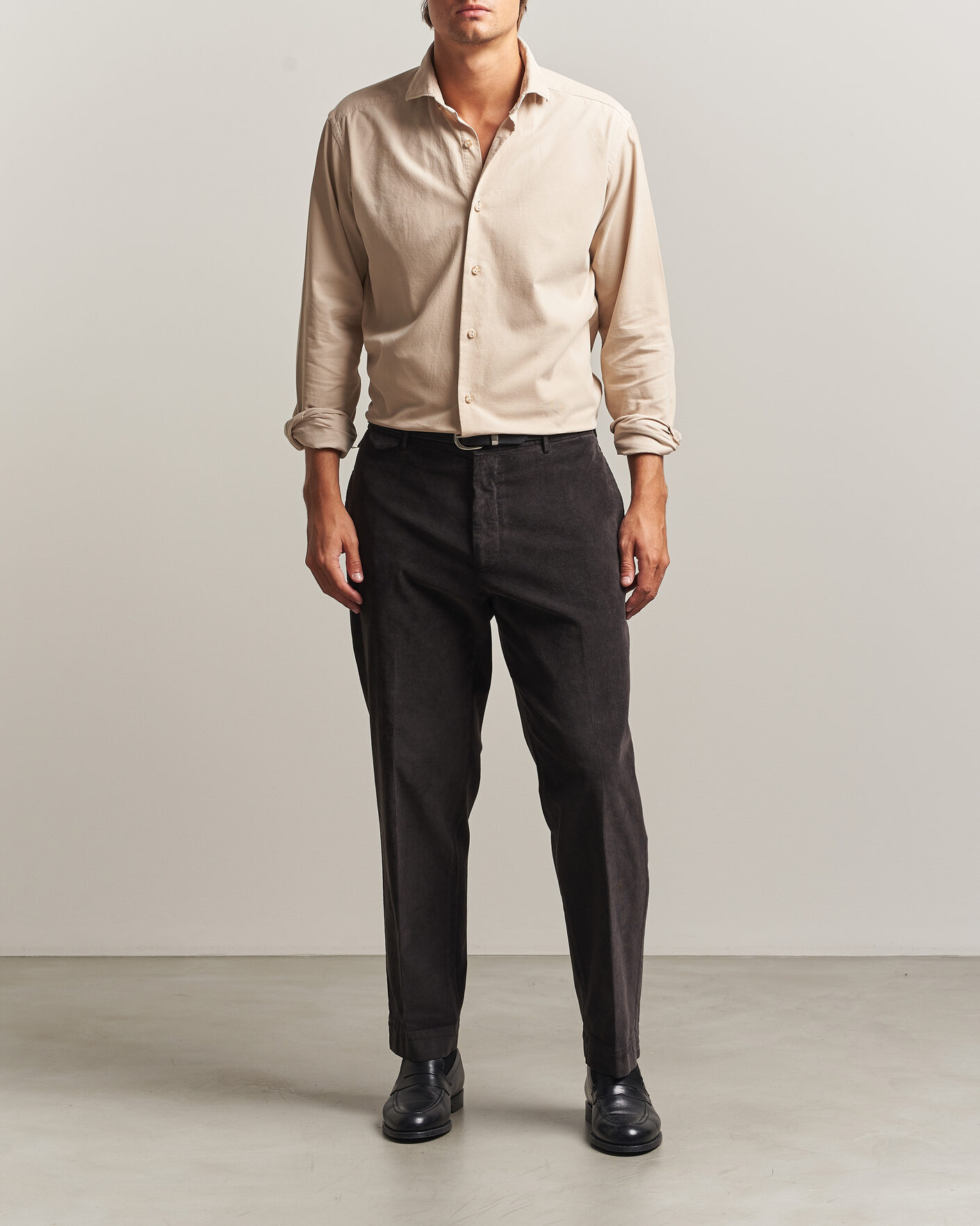 Uomini | Camicie | Eton | Casual Fit Corduroy Shirt Beige