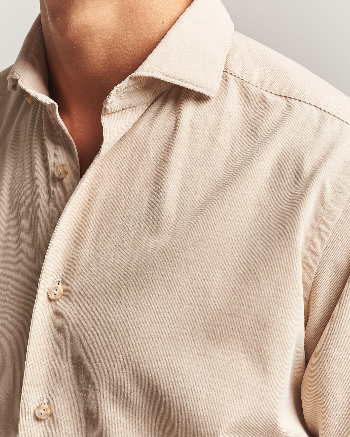 Uomini | Camicie | Eton | Casual Fit Corduroy Shirt Beige