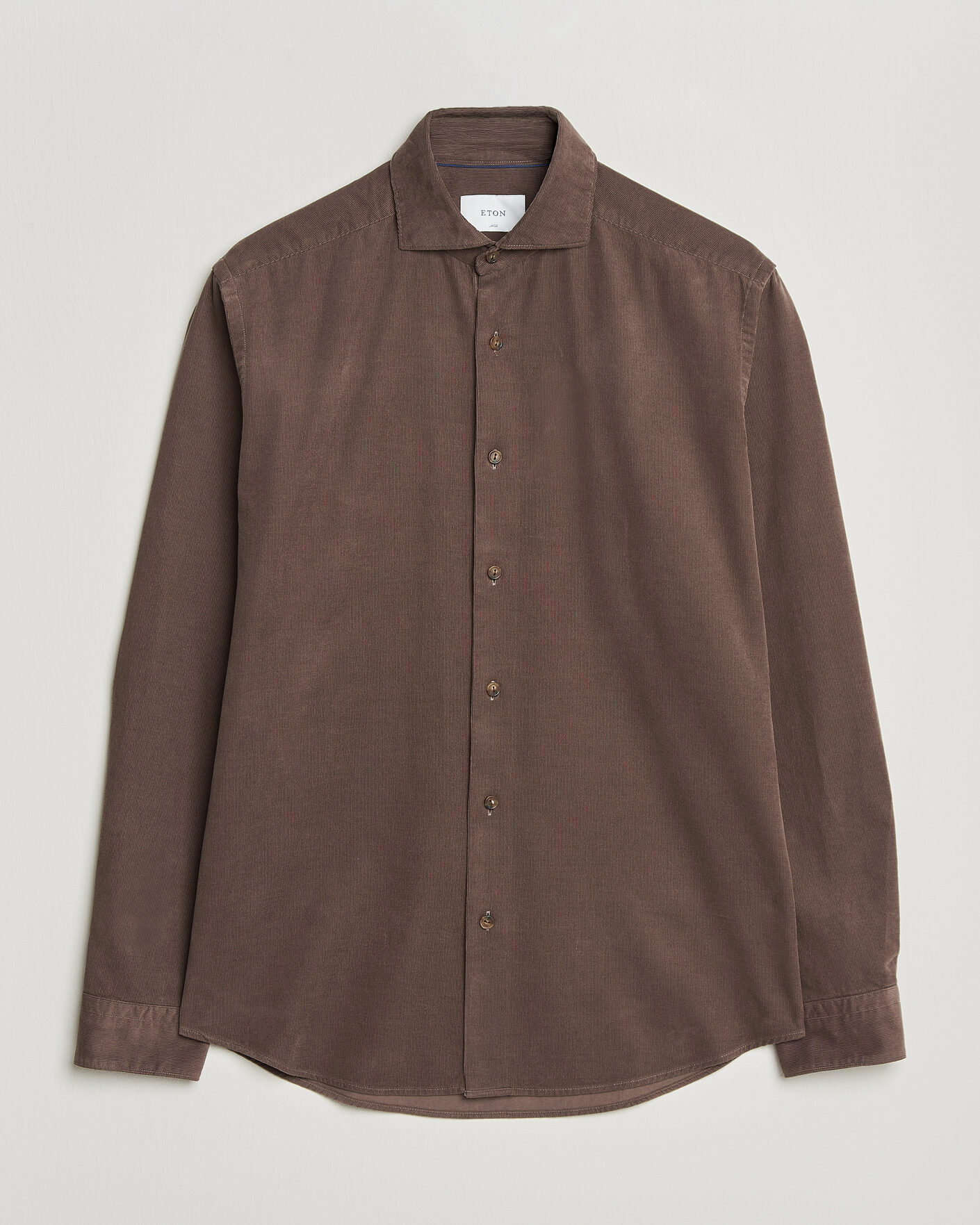 Uomini | Camicie | Eton | Casual Fit Corduroy Shirt Dark Brown
