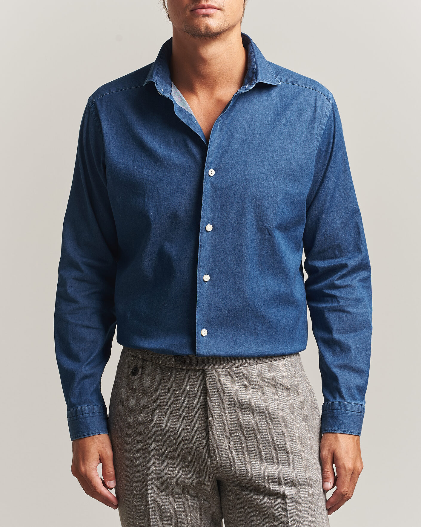 Uomini | Camicie | Eton | Casual Fit Denim Shirt Dark Wash