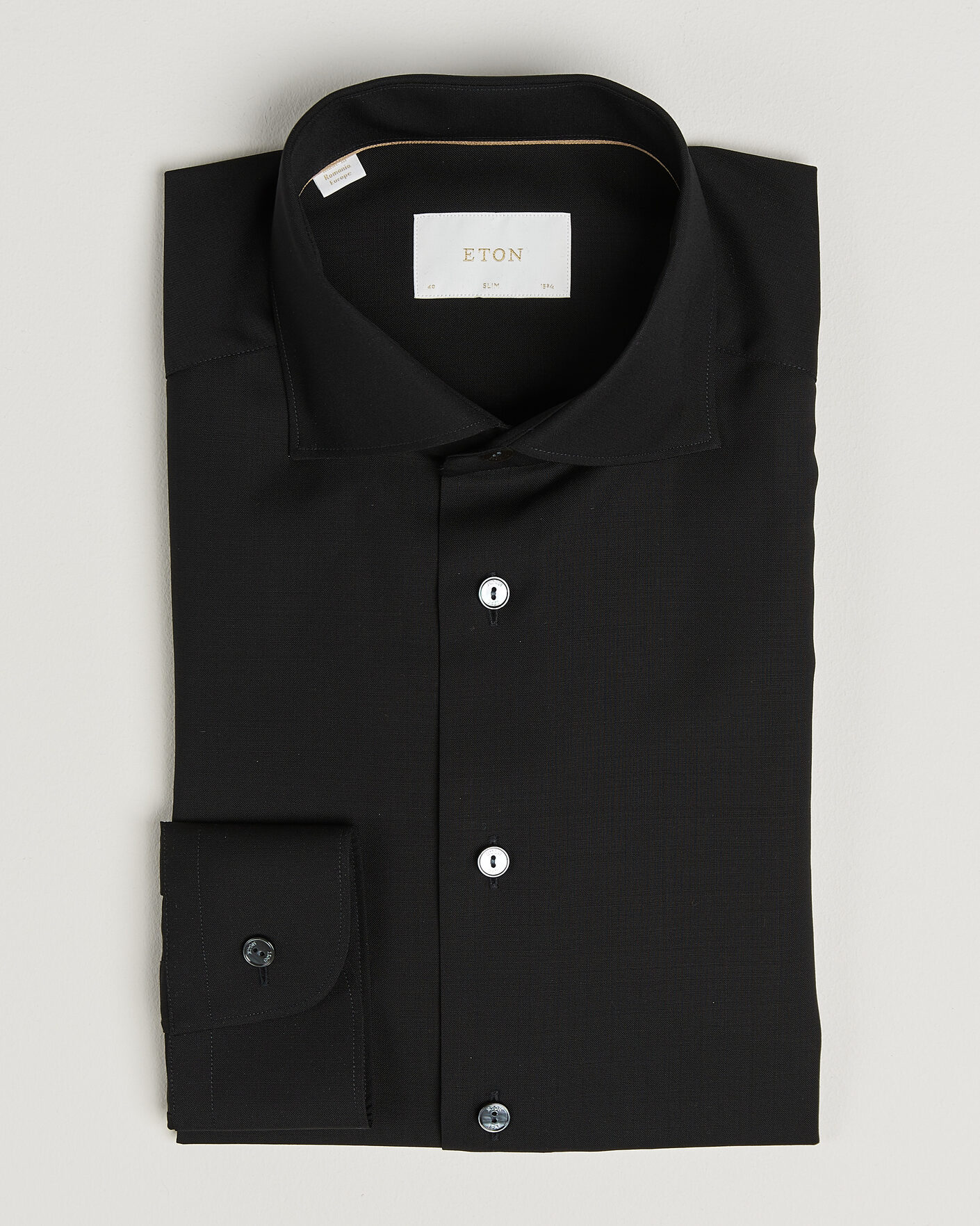 Uomini | Camicie | Eton | Slim Fit Merino Shirt Black