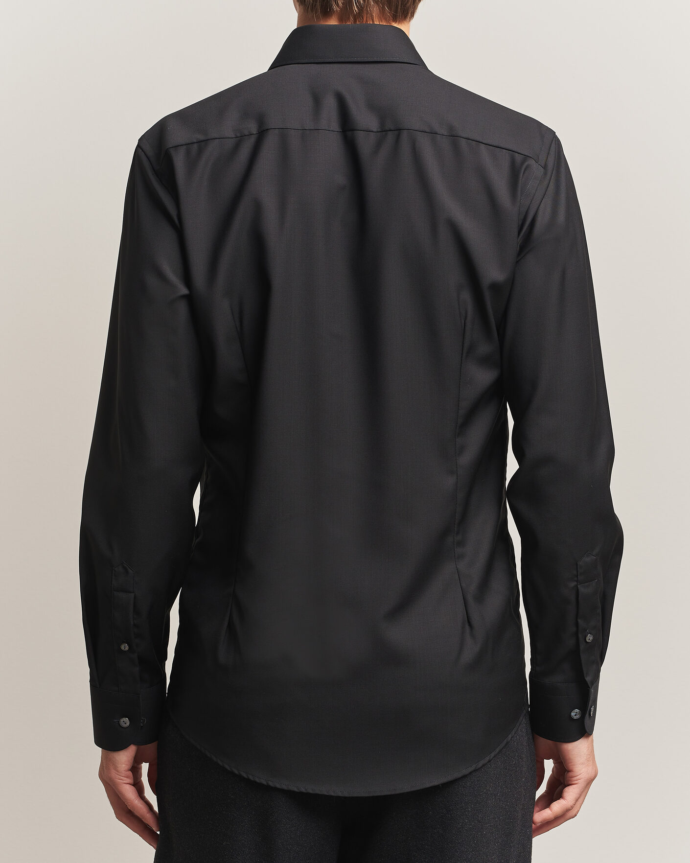 Uomini | Camicie | Eton | Slim Fit Merino Shirt Black
