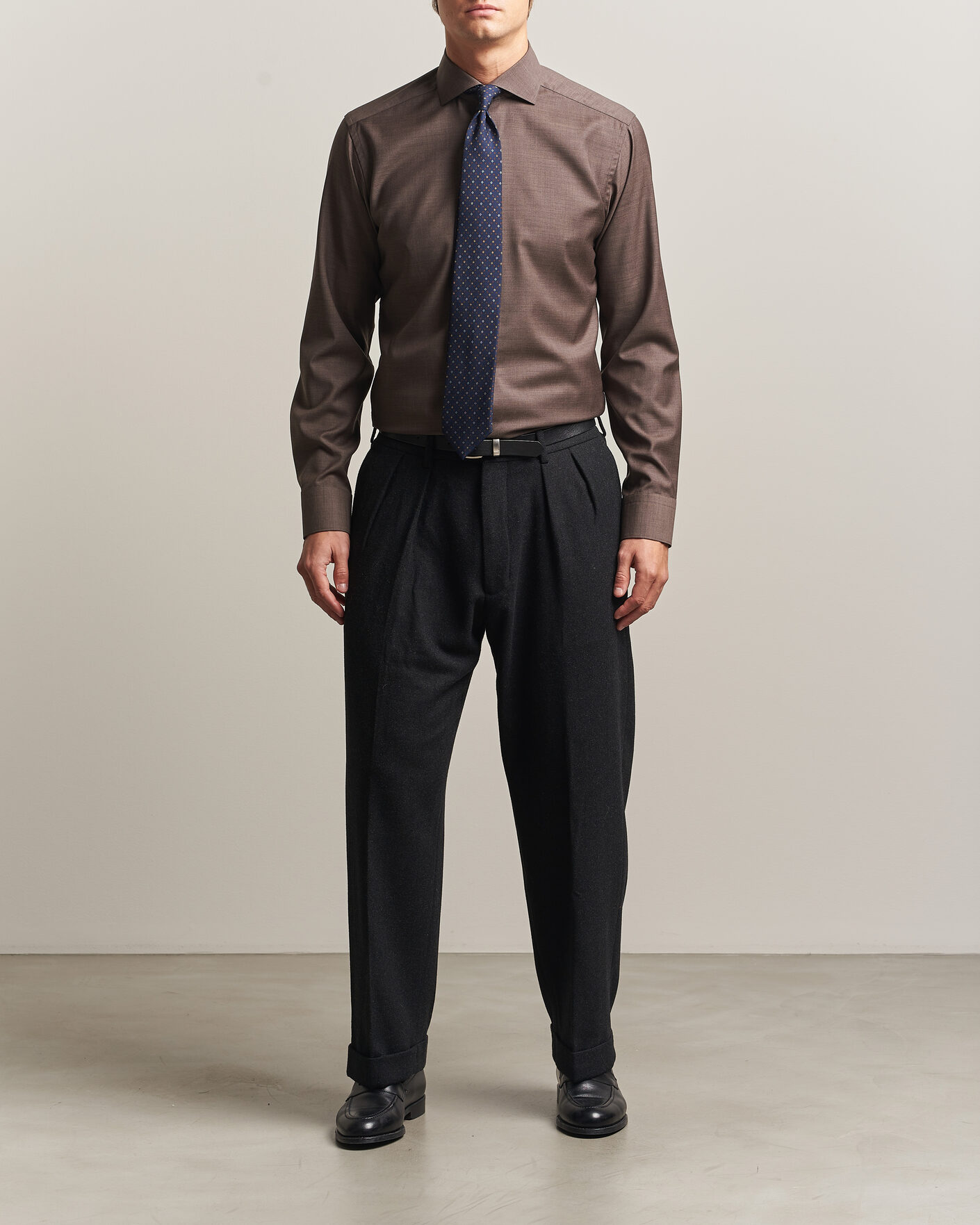 Uomini | Camicie | Eton | Slim Fit Merino Shirt Brown