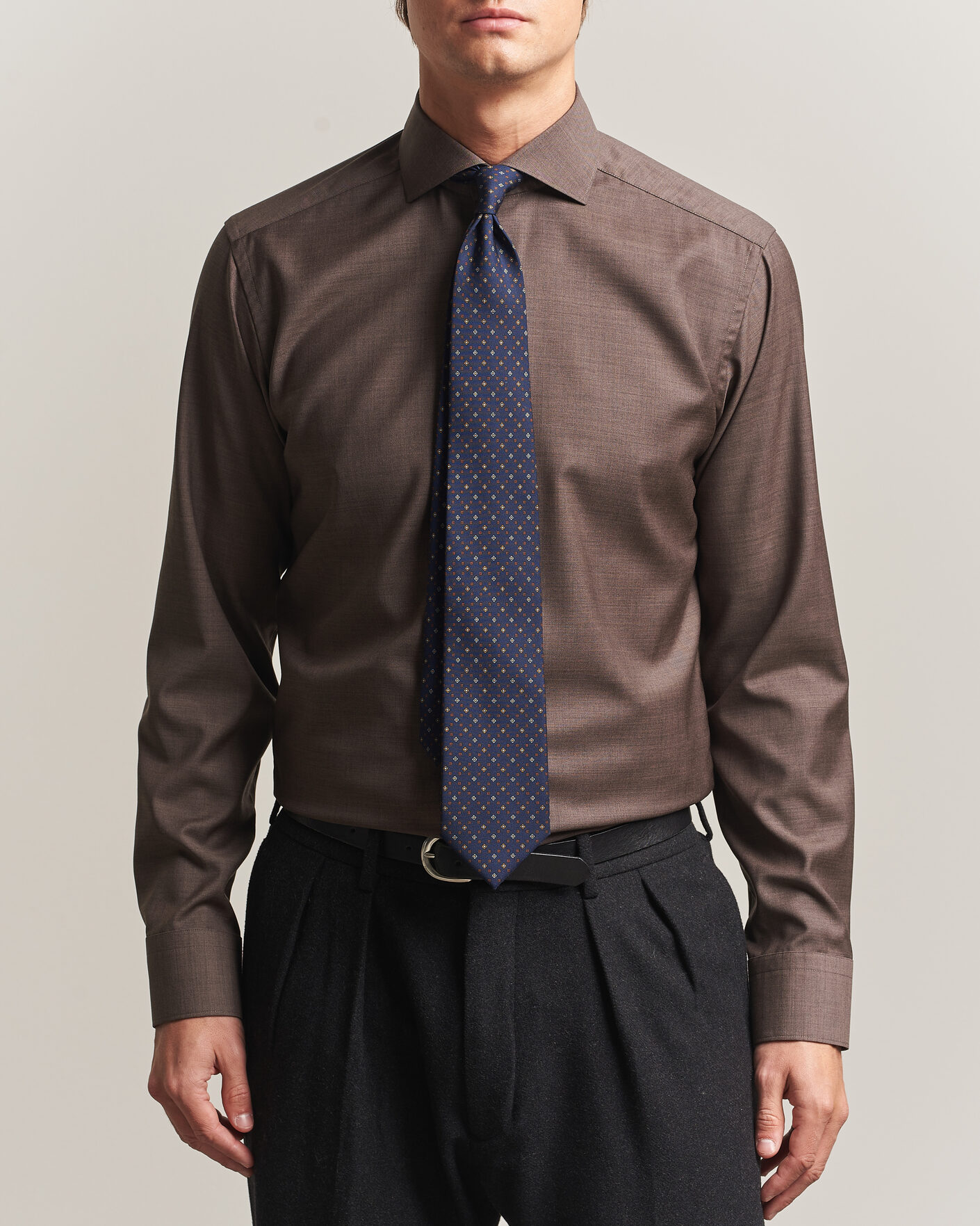Uomini | Camicie | Eton | Slim Fit Merino Shirt Brown