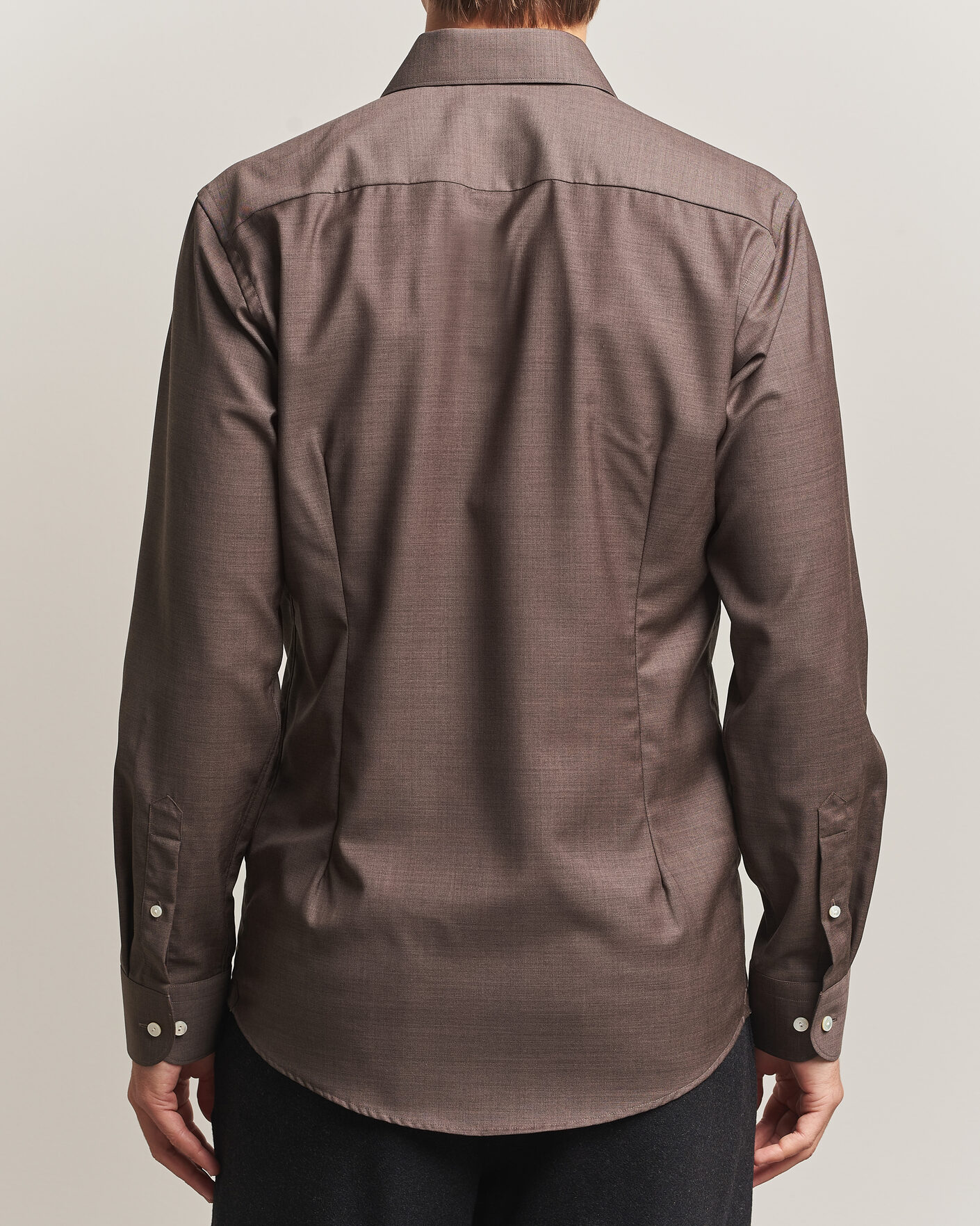 Uomini | Camicie | Eton | Slim Fit Merino Shirt Brown