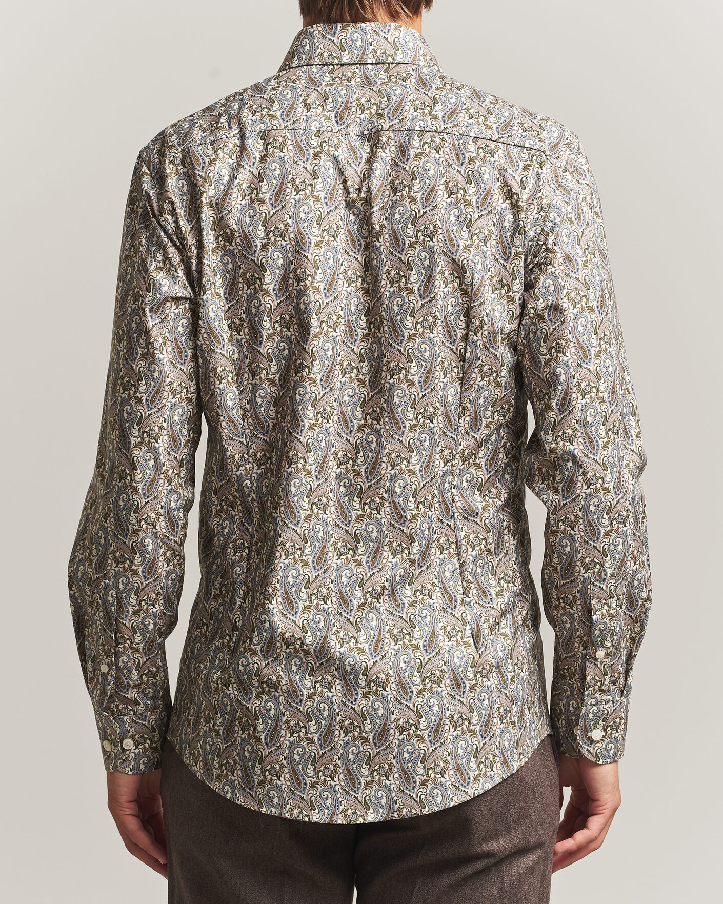 Uomini | Camicie | Eton | Slim Fit Signature Twill Printed Shirt Green Multi