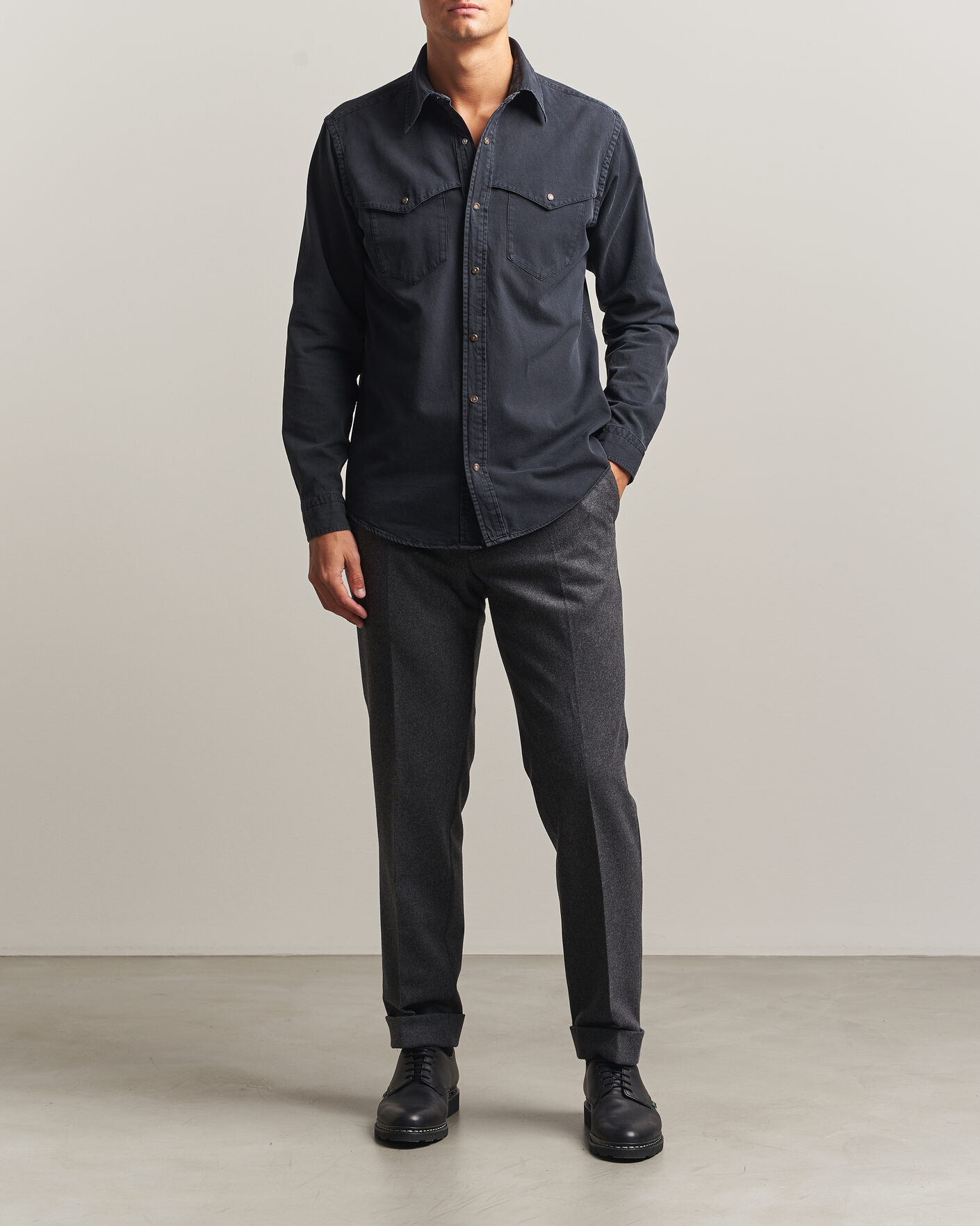 Uomini | Camicie | Eton | Indigo Western Shirt Black