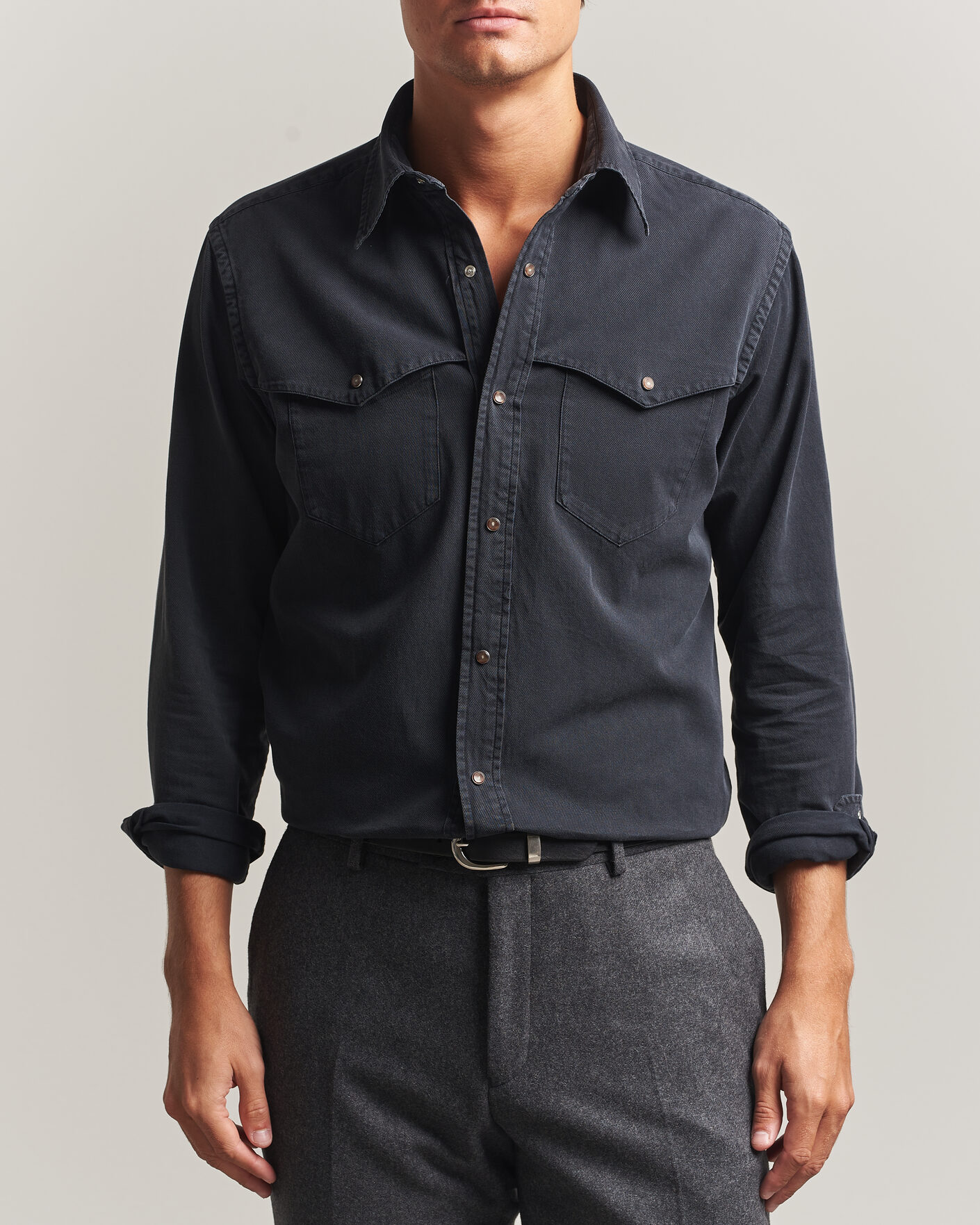 Uomini | Camicie | Eton | Indigo Western Shirt Black