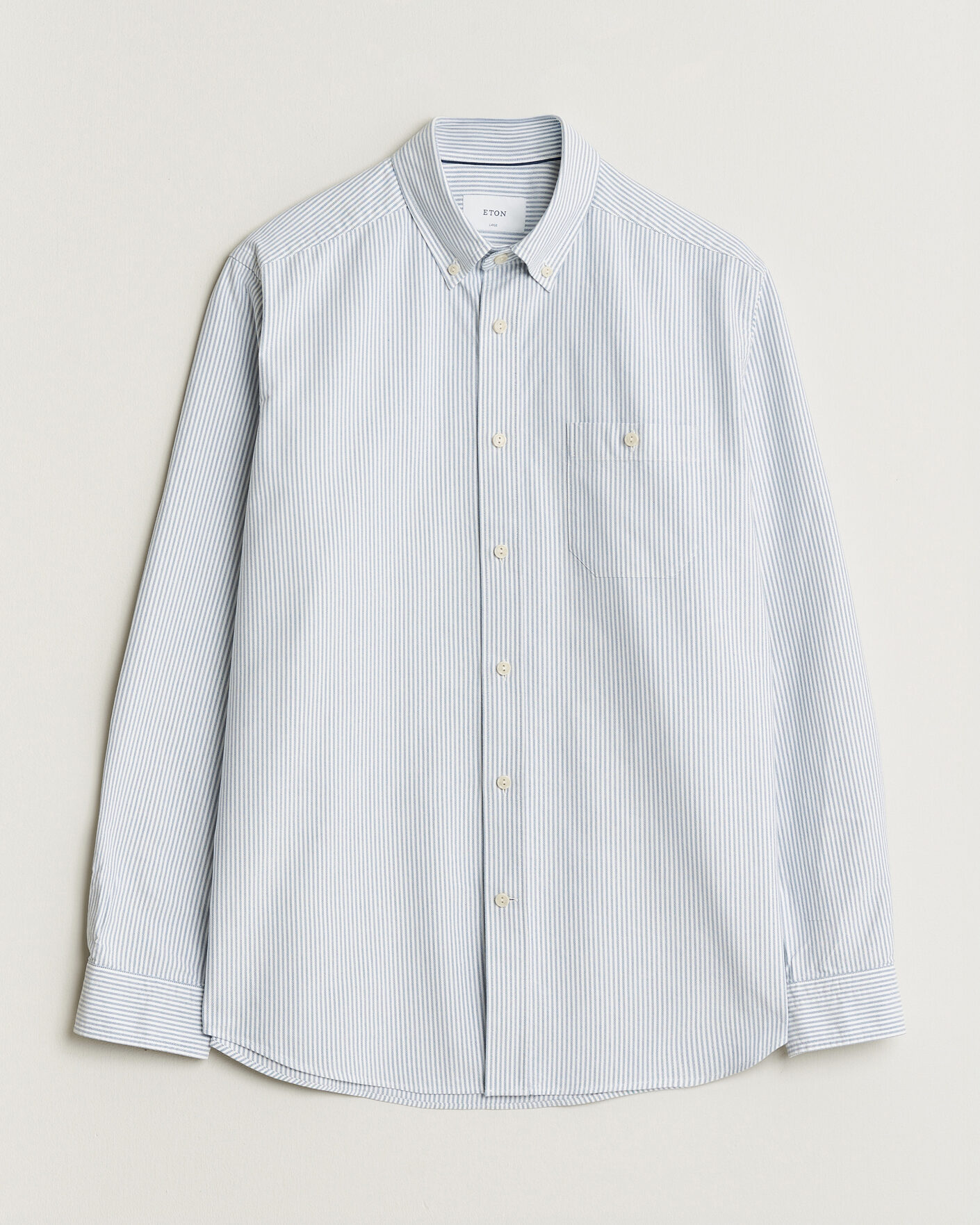 Uomini | Camicie | Eton | Regular Fit Ivy Oxford Striped Shirt Mid Blue