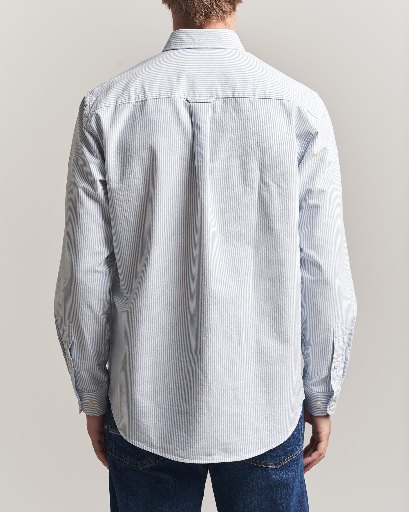 Uomini | Camicie | Eton | Regular Fit Ivy Oxford Striped Shirt Mid Blue