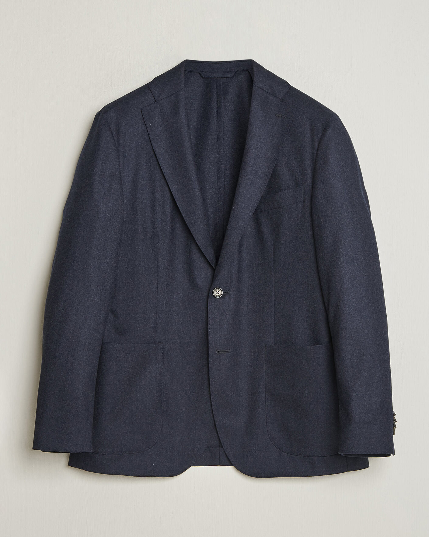Uomini | Blazers | Eton | Wool Flannel Soft Jacket Navy Blue