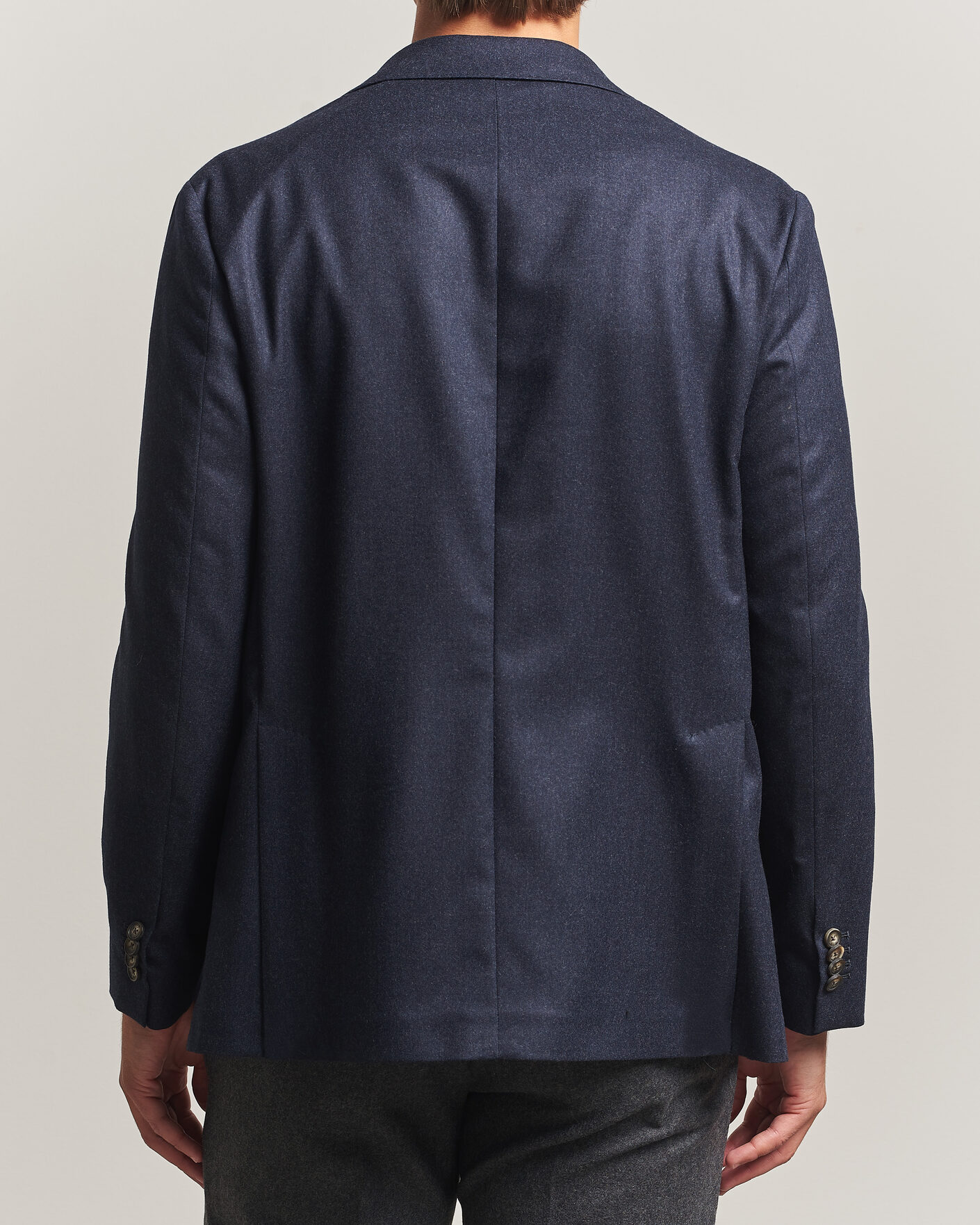 Uomini | Blazers | Eton | Wool Flannel Soft Jacket Navy Blue